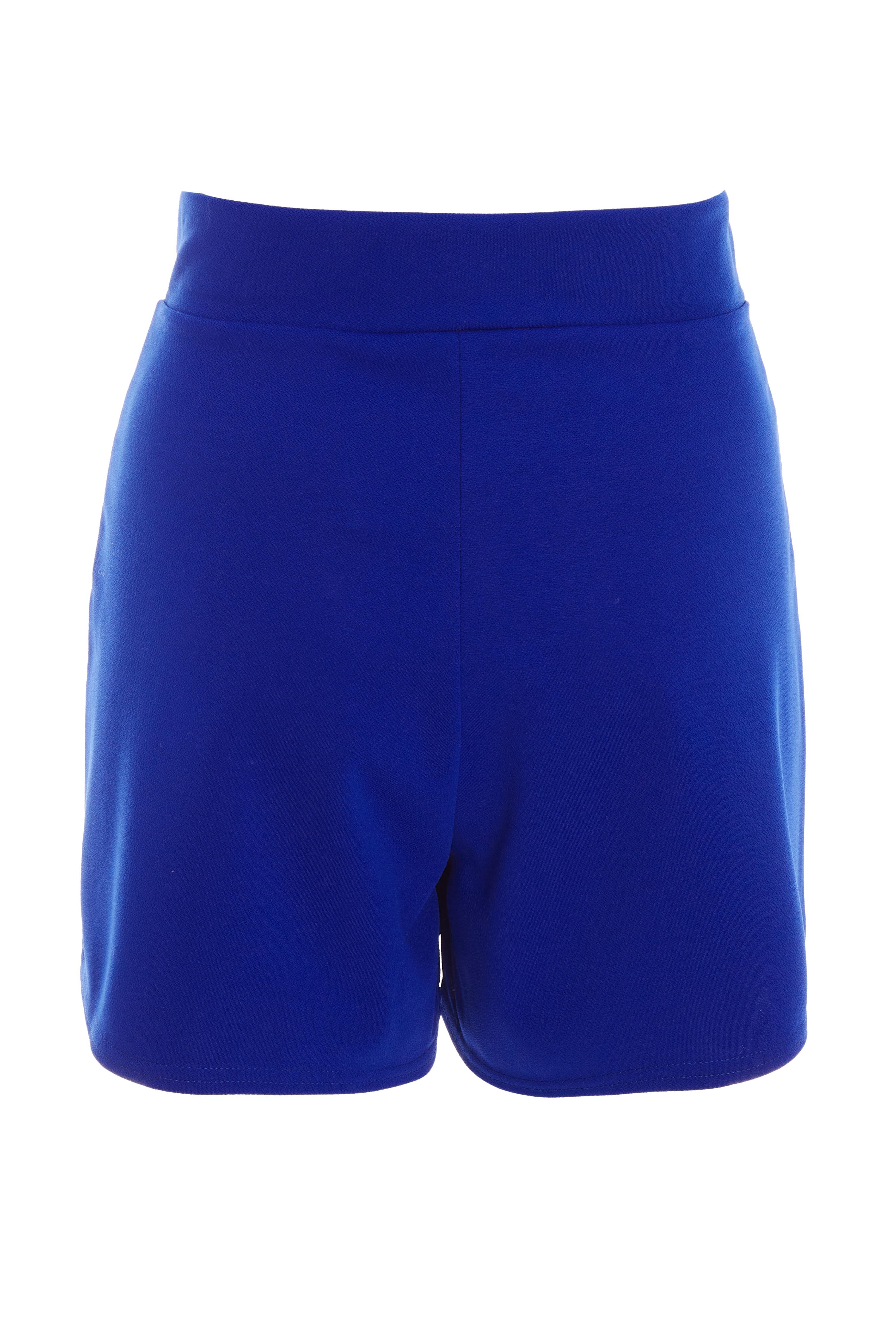 Royal Blue Buckle Detail High Waist Shorts QUIZ Clothing