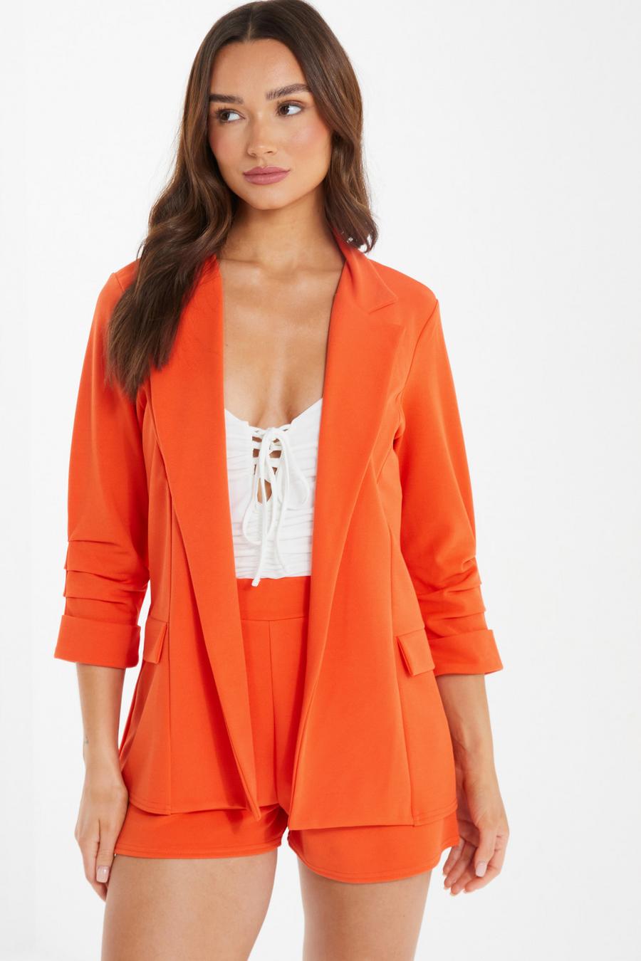 Orange sale blazer women