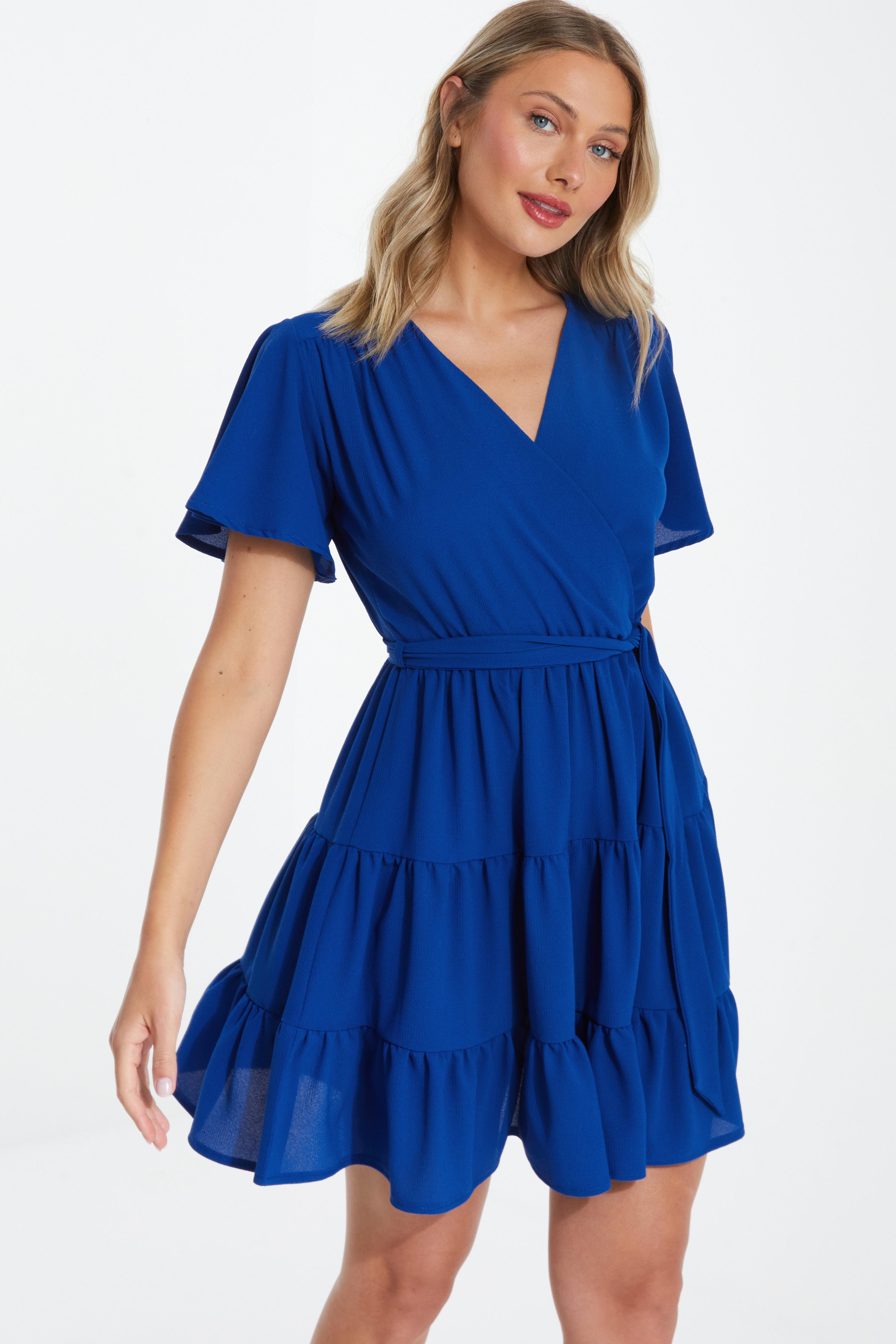 Royal blue skater outlet dress uk