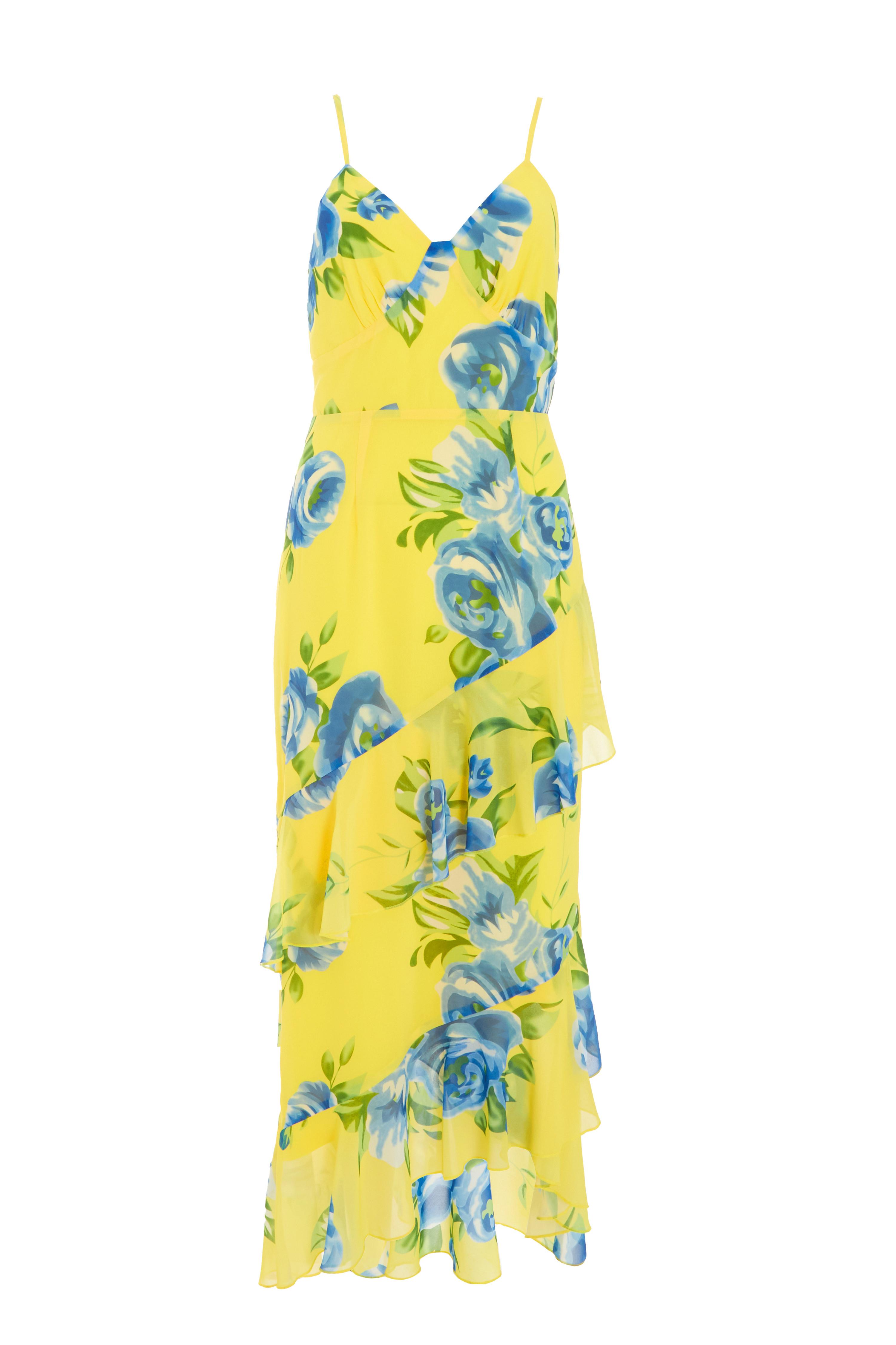 Quiz yellow floral dress best sale