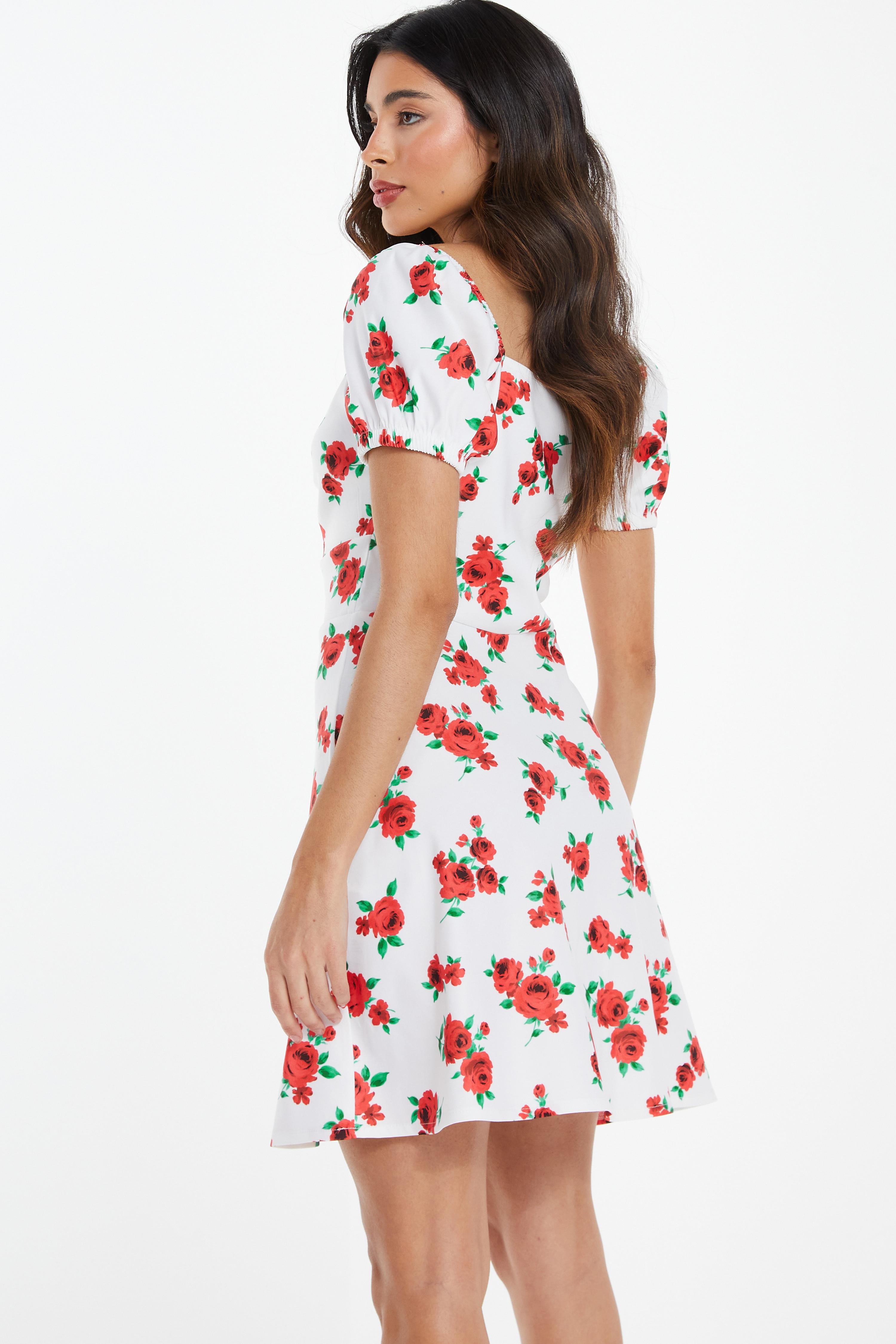 Forever 21 rose print hotsell mini dress