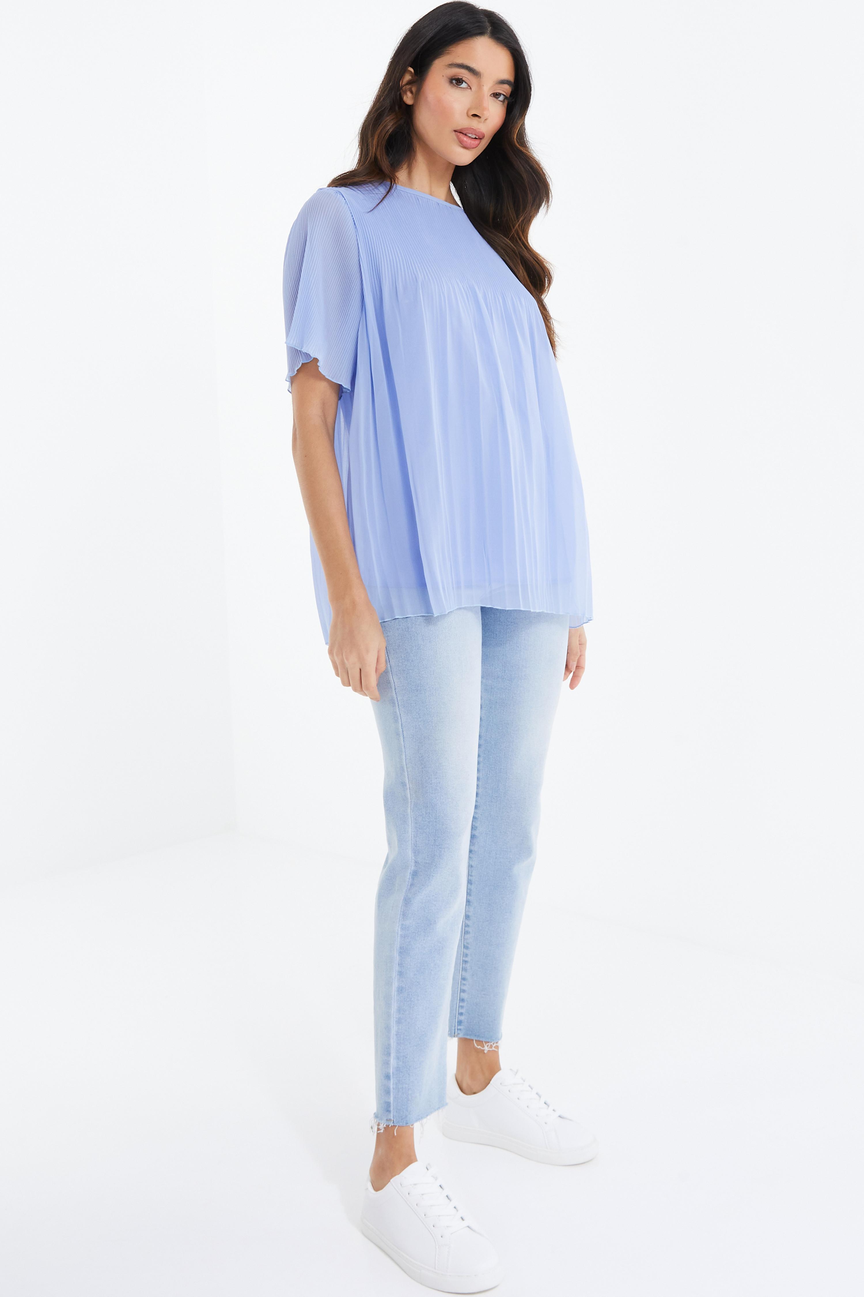 Pale blue sales chiffon top