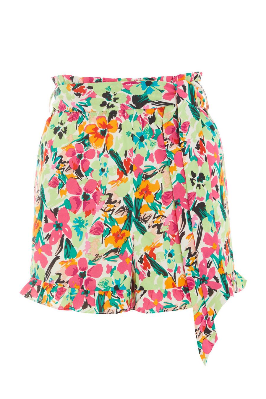 High waisted hot sale floral shorts