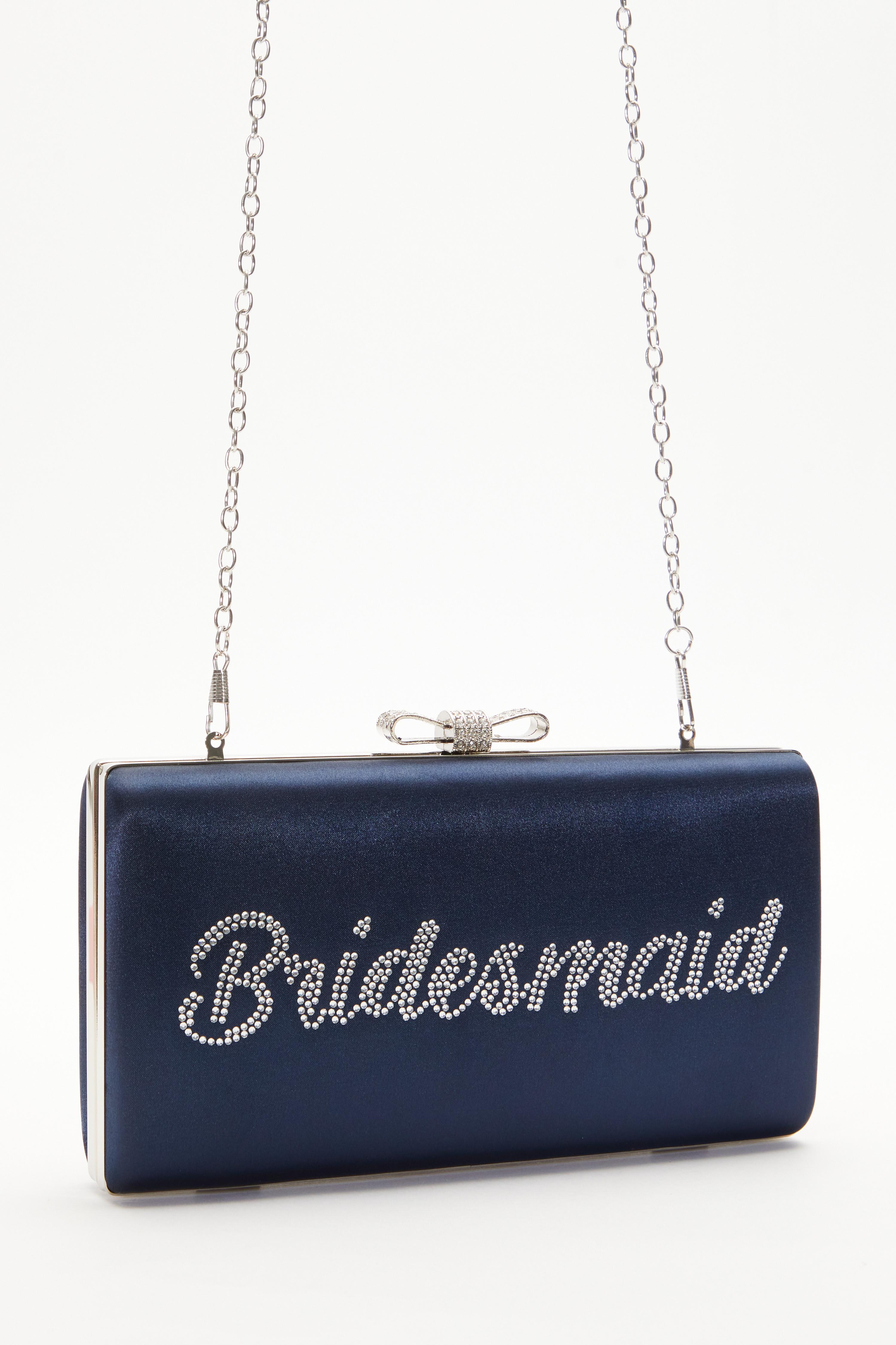 Navy and diamante hot sale clutch bag