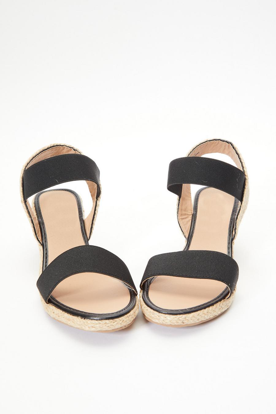 Black small wedge sandals hot sale