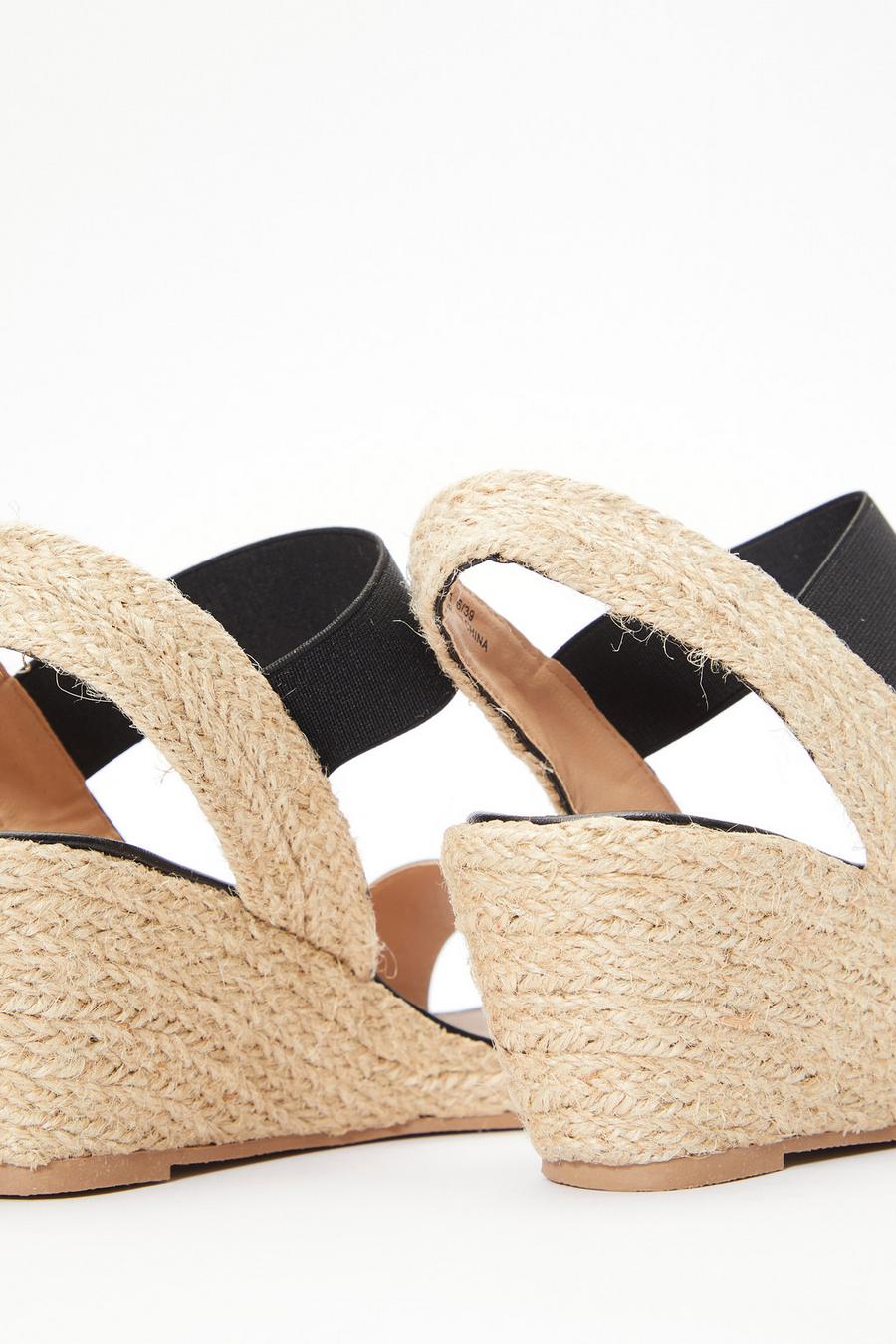 Black Low Wedge Sandals Quiz Clothing