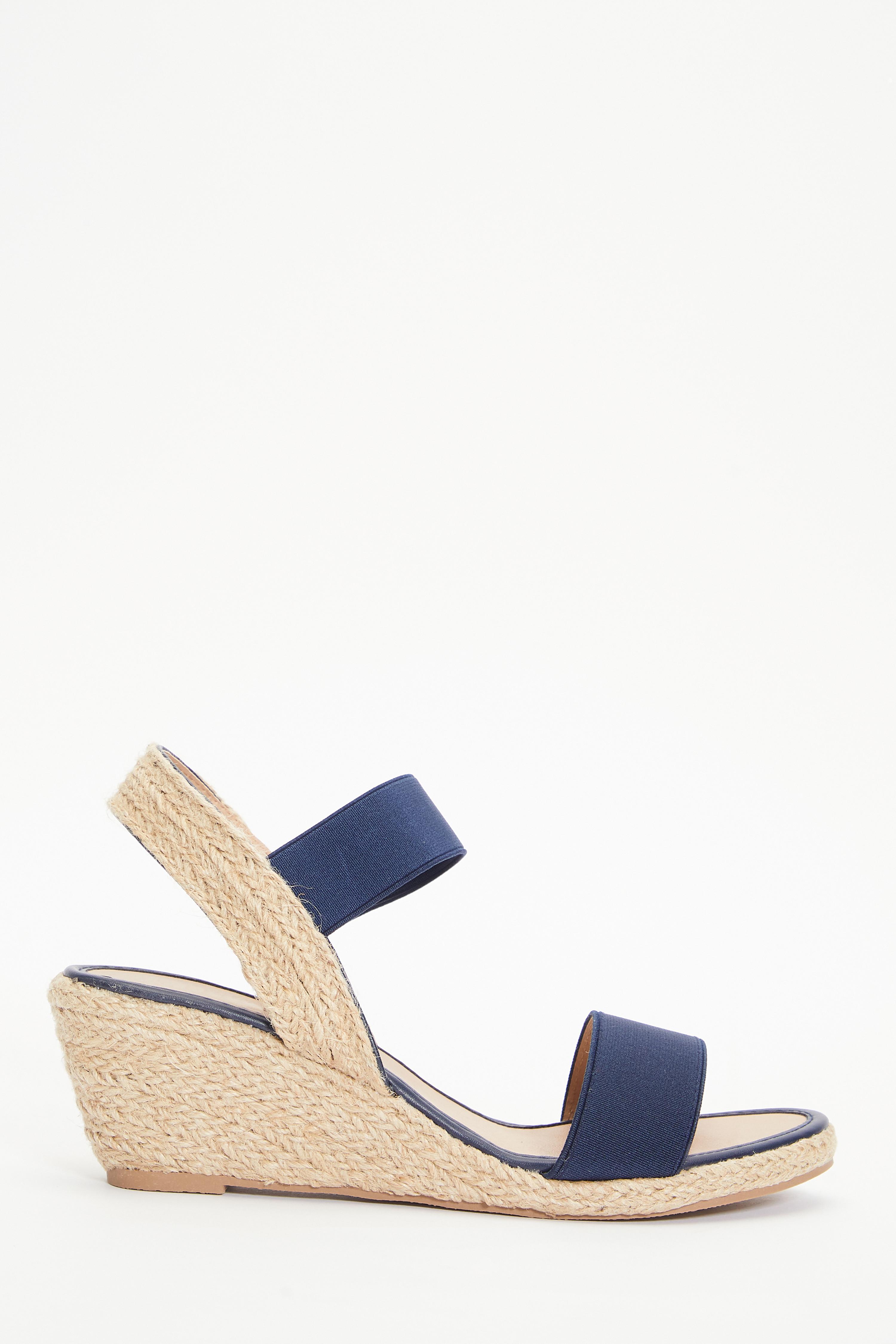 Navy low outlet wedge