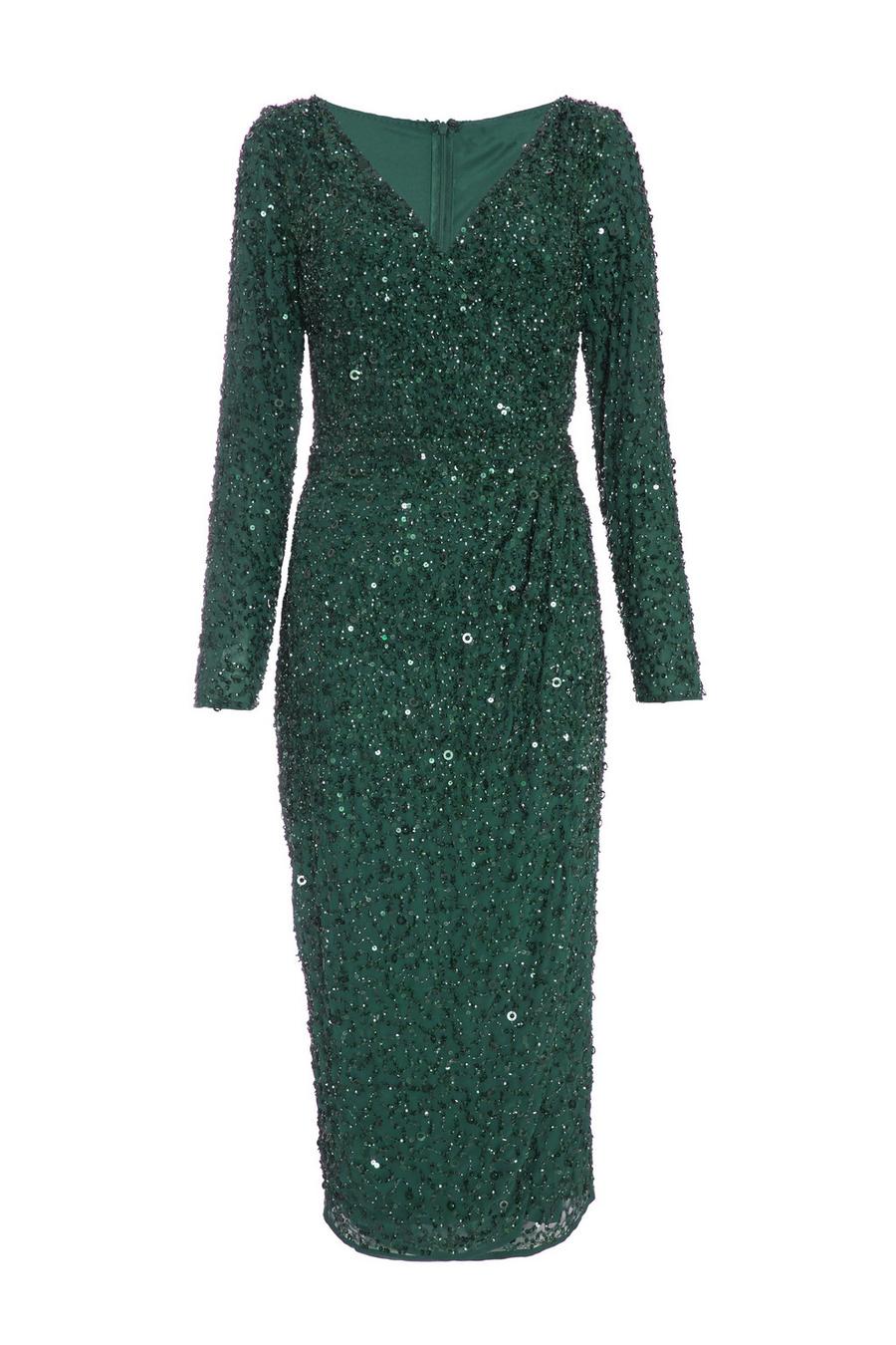 Quiz dark green on sale dress