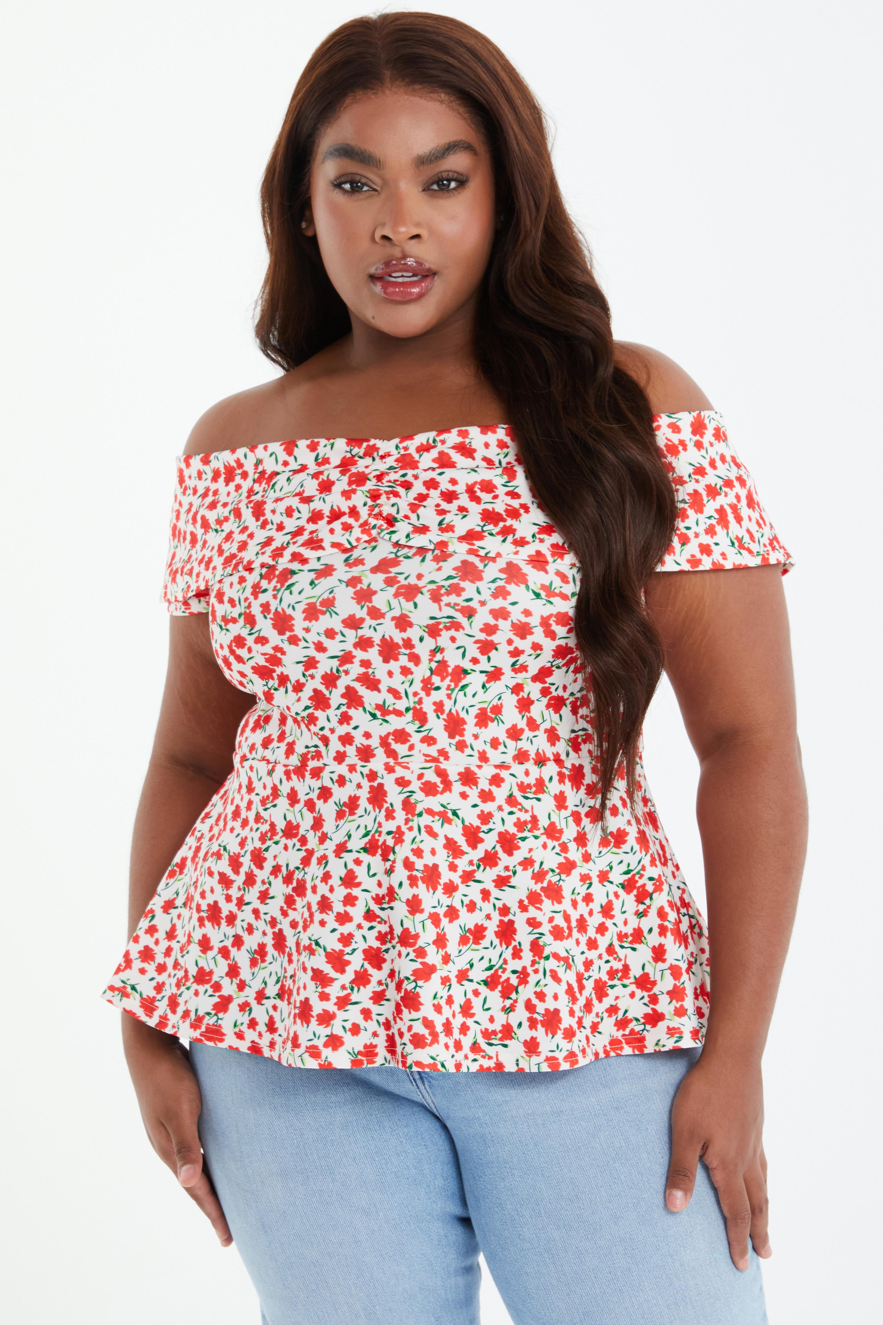 Curve Floral Peplum Top – Shop Ravel