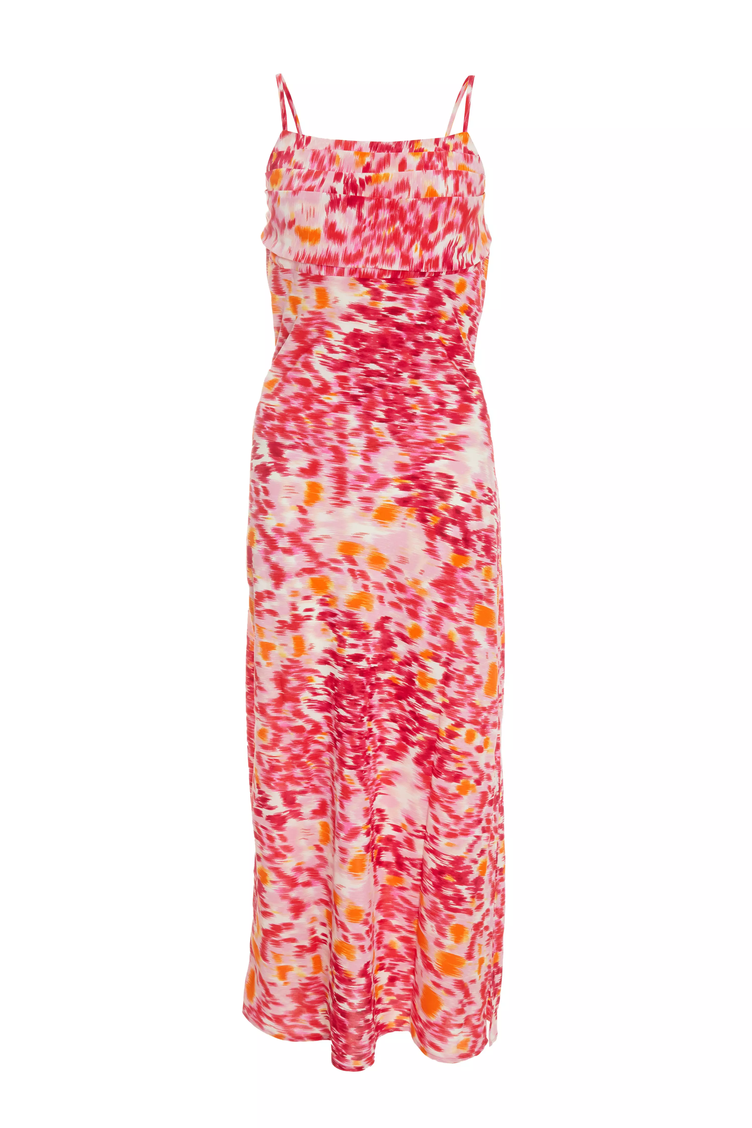 Pink Brush Stroke Midaxi Dress - QUIZ Clothing