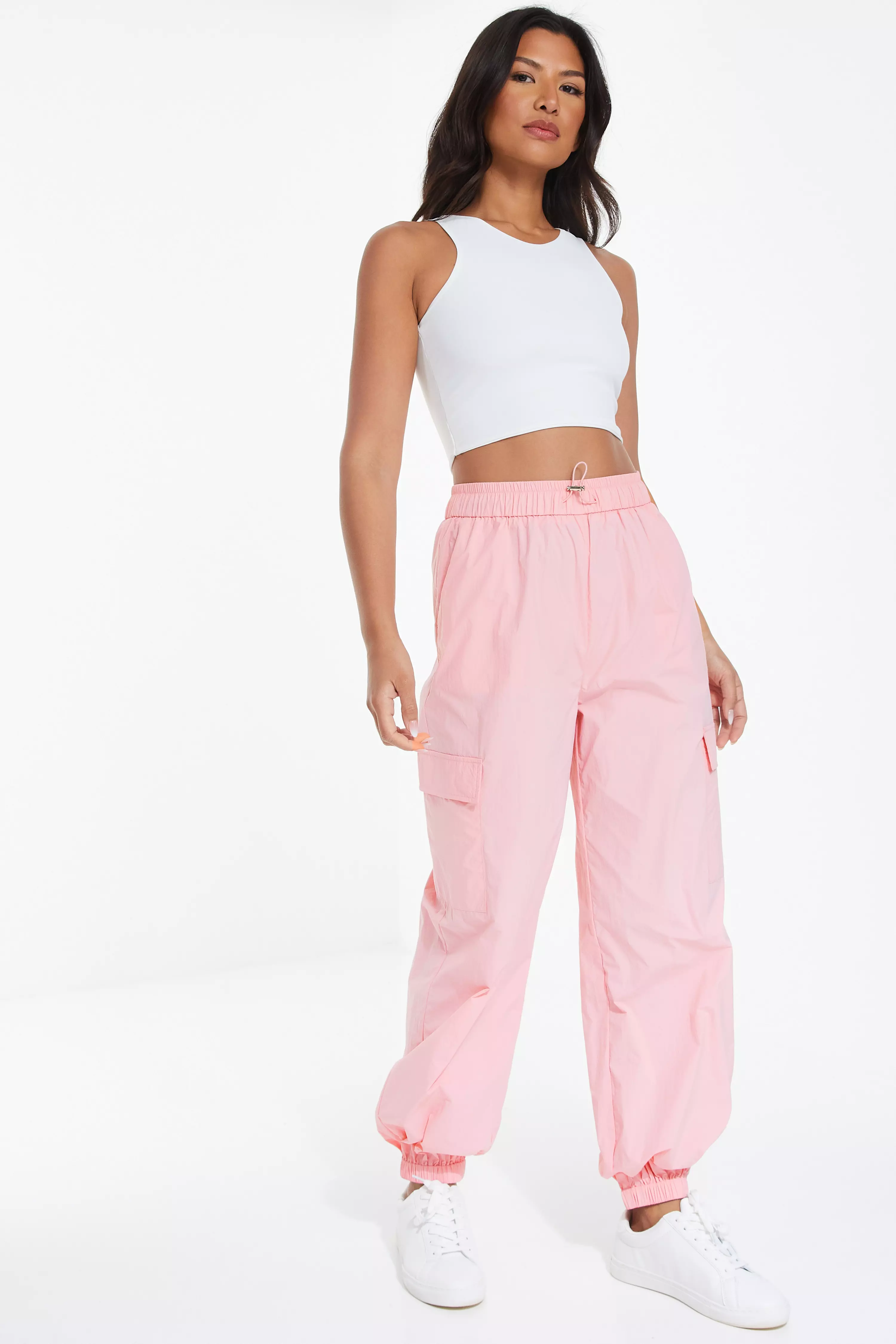 Pink Parachute Cargo Trouser QUIZ Clothing