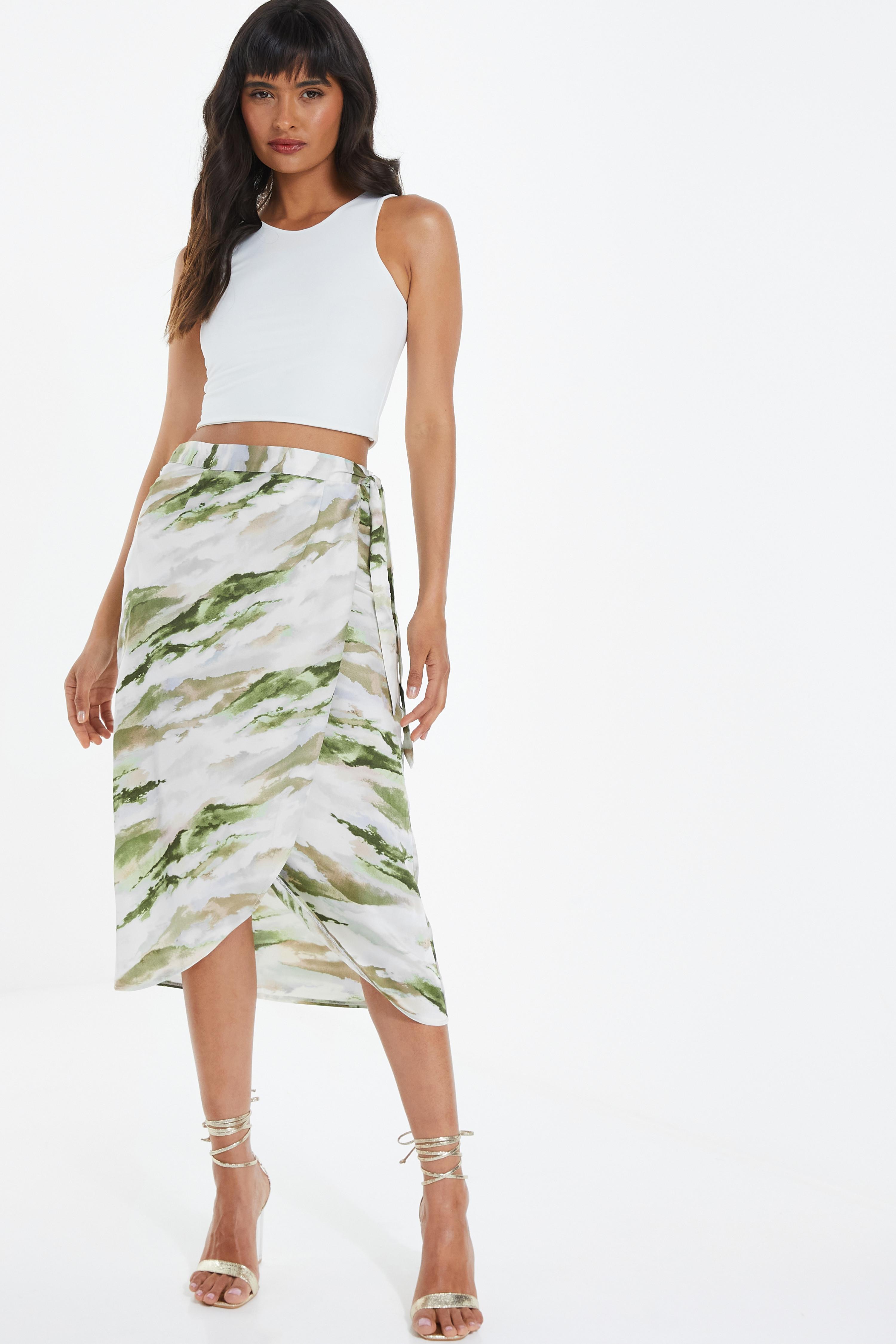 Quiz satin midi skirt hotsell