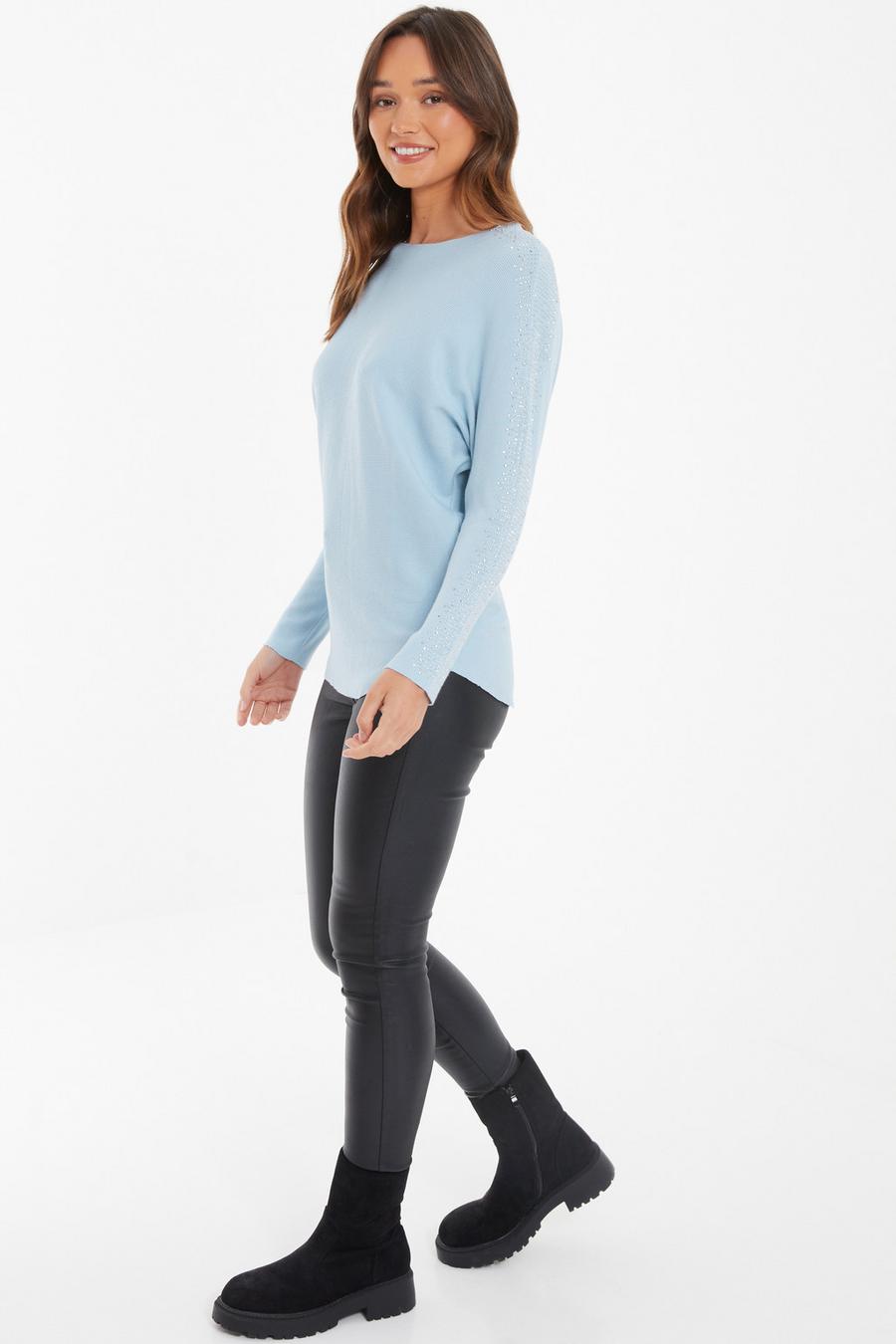 Quiz fur sleeve on sale jumper