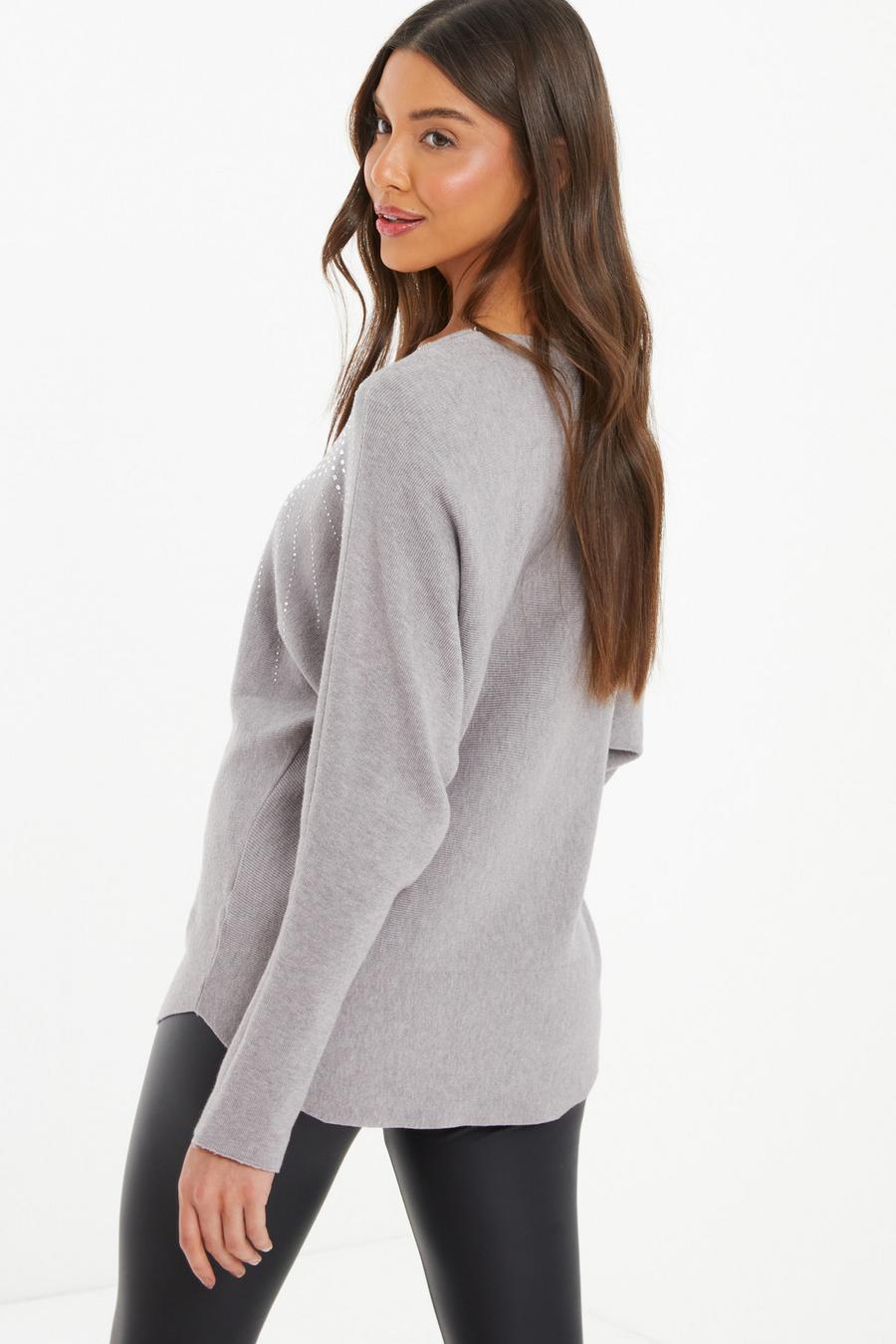 Grey on sale embellished jumper