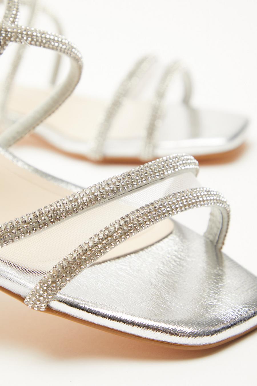 Flat silver sandals hot sale wide fit