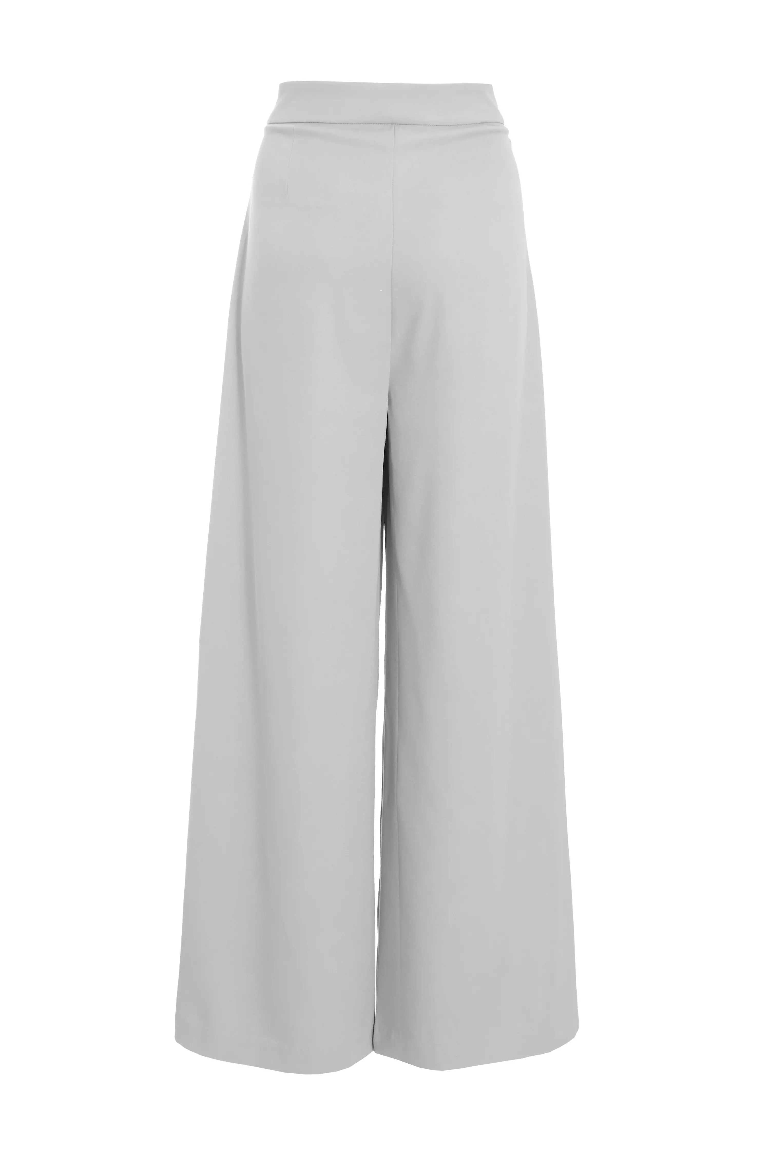 Grey High Waisted Wide Leg Trousers - QUIZ Clothing