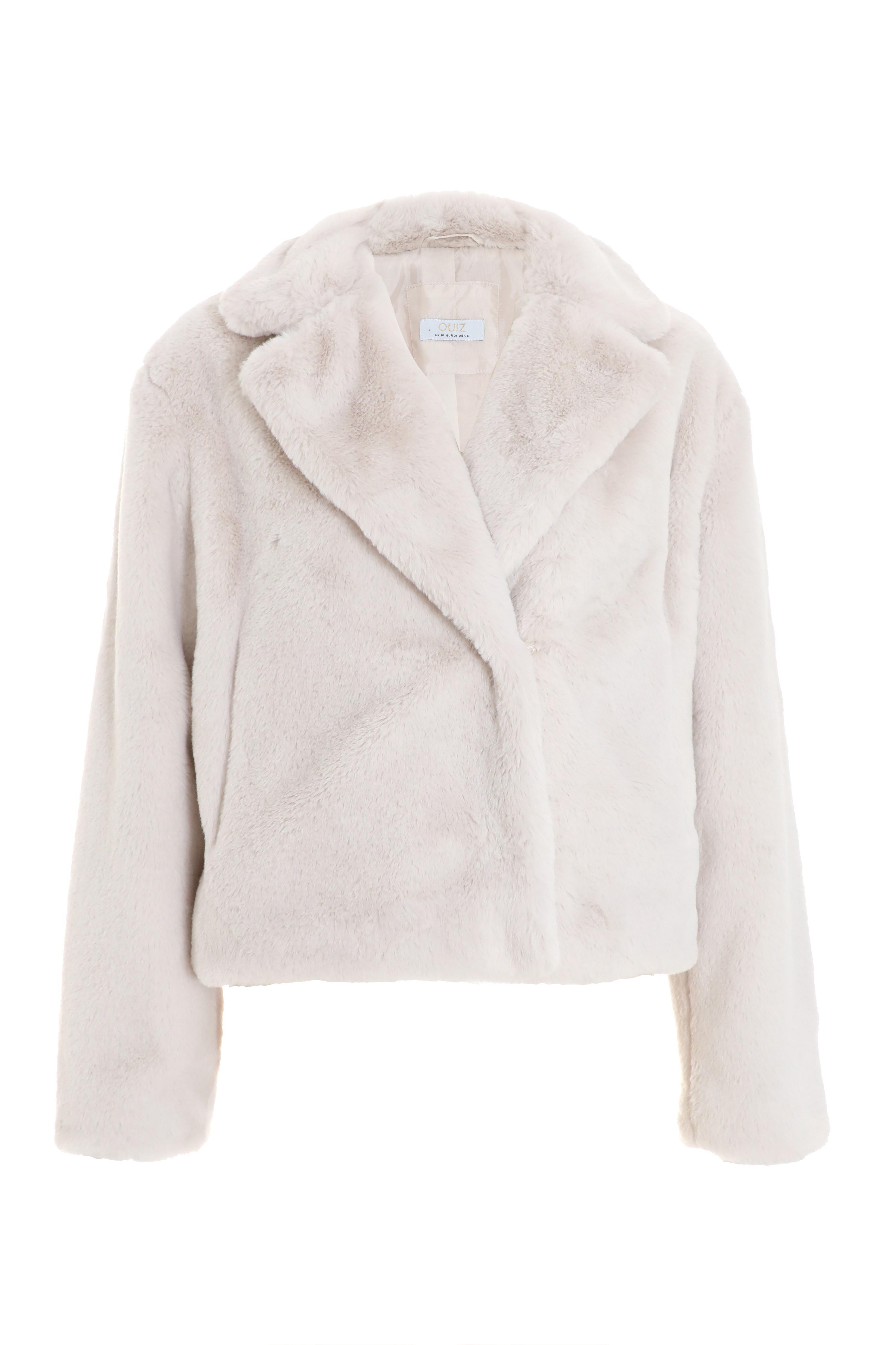 Quiz grey fur on sale coat