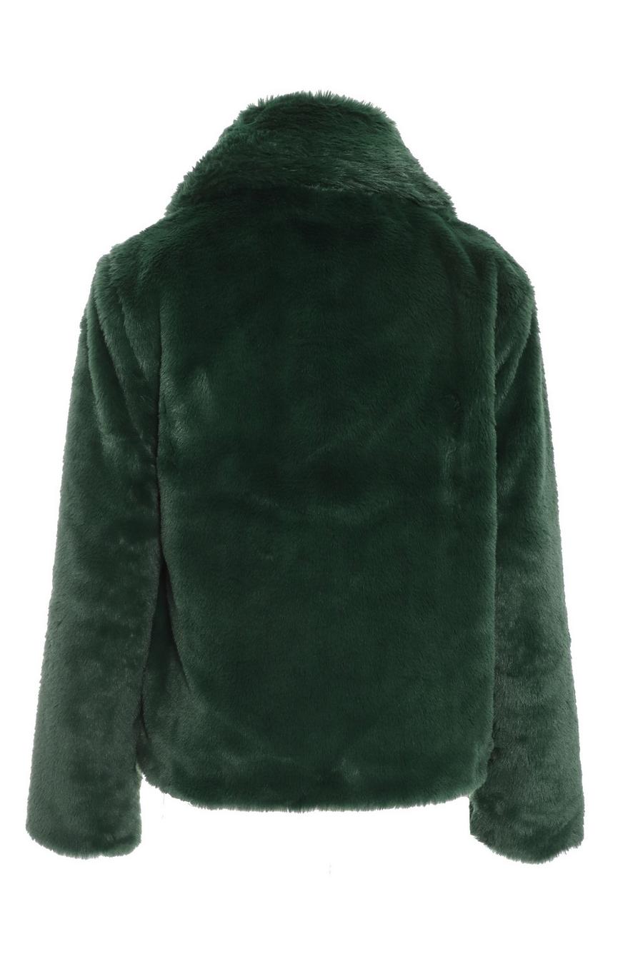 Olive green faux fur on sale jacket