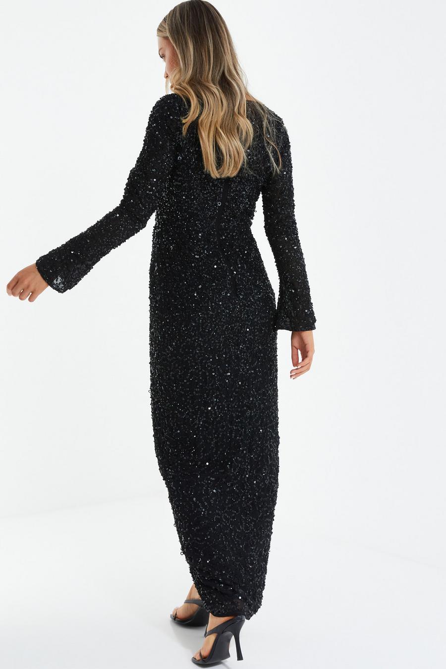 Quiz long sleeve sequin dress sale