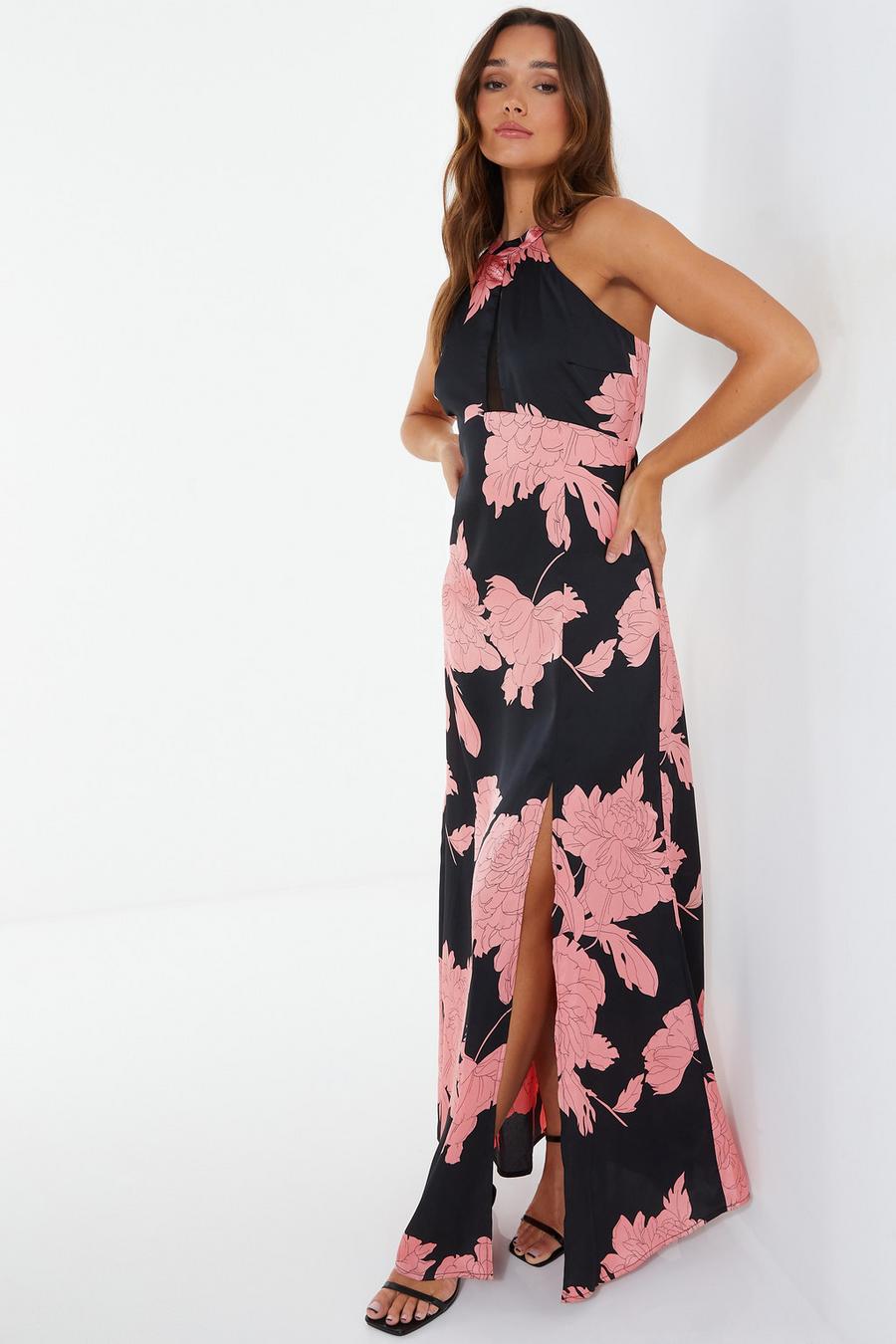 Quiz high neck maxi on sale dress