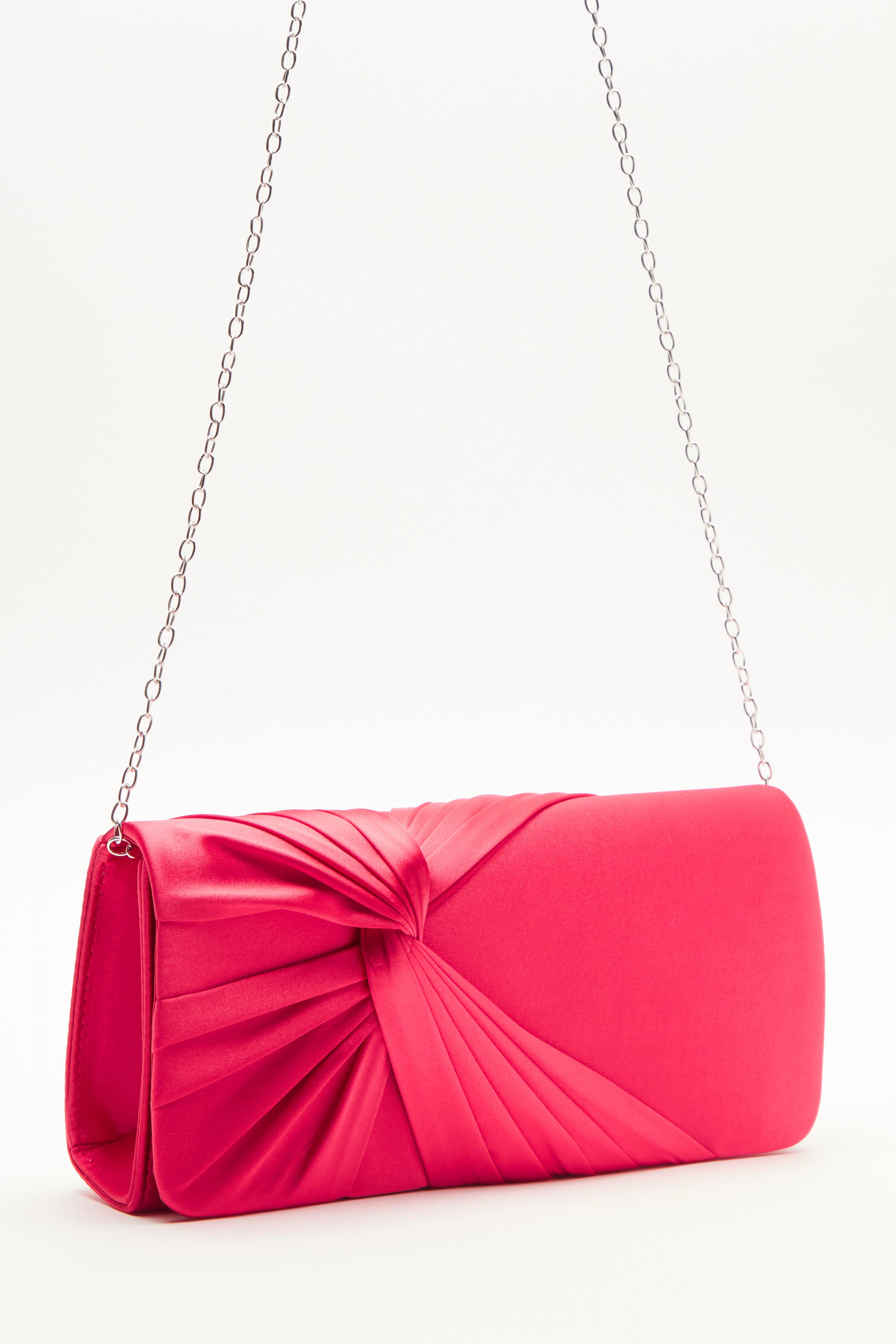 Red satin hot sale clutch bag