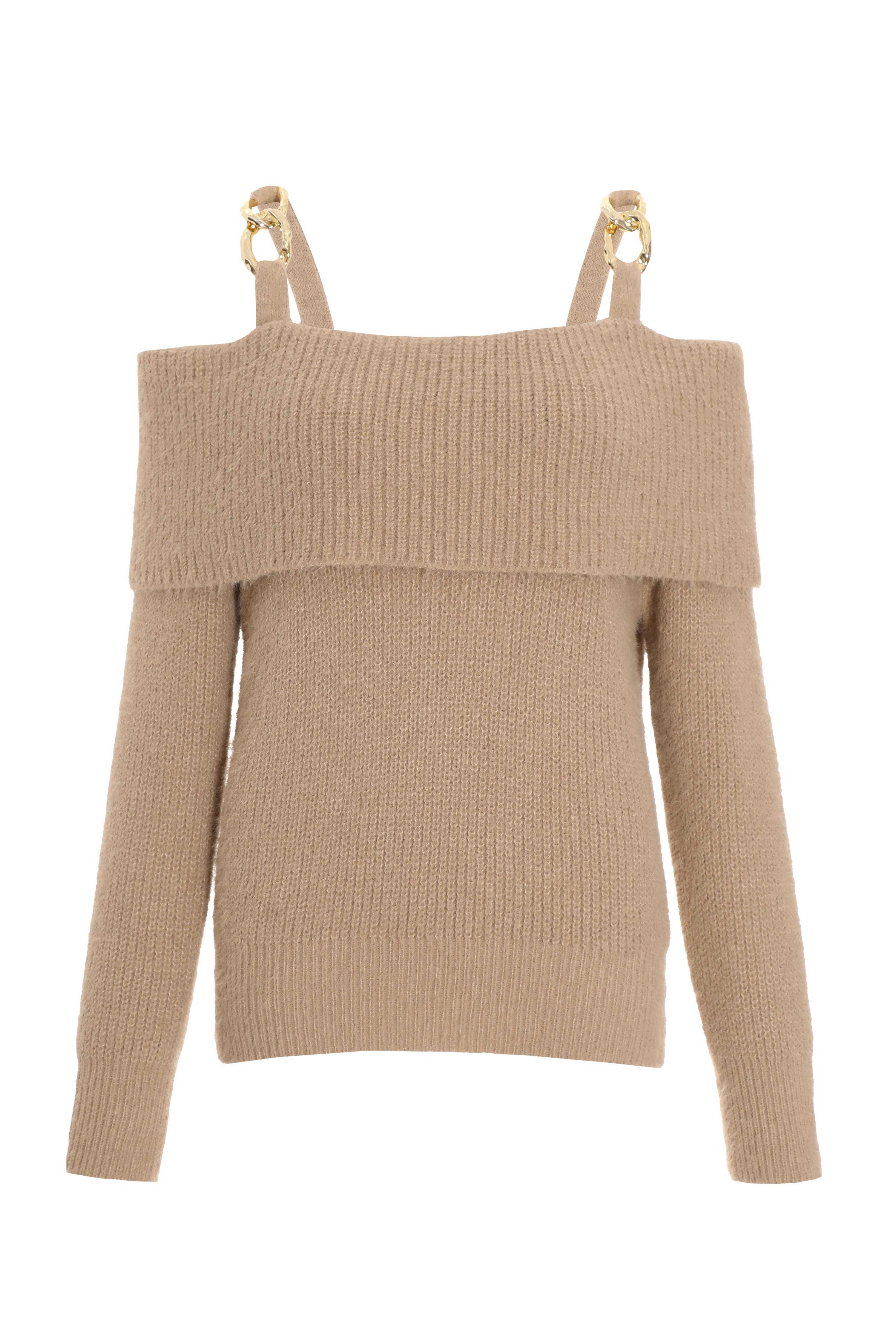 Off shoulder fluffy online jumper