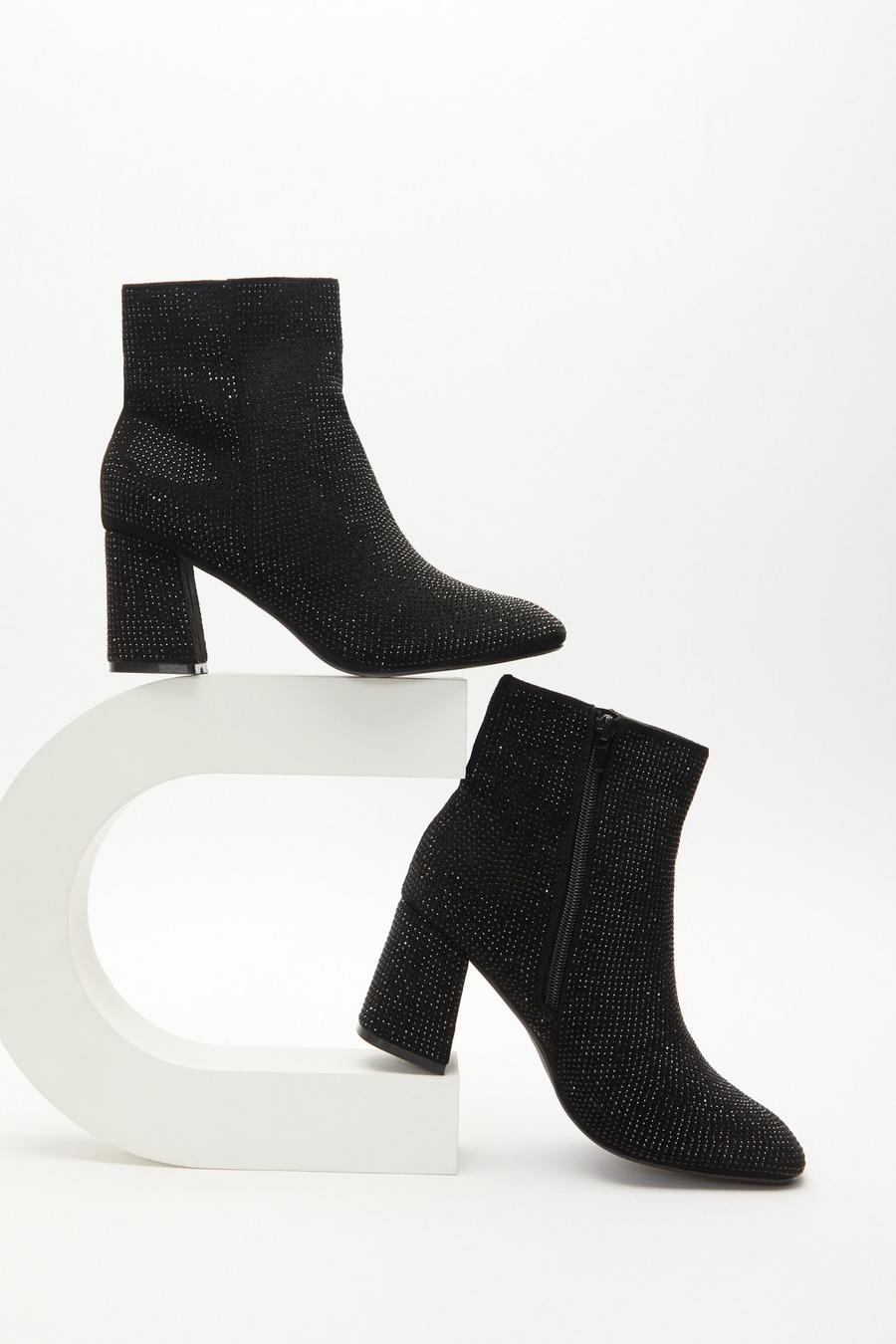 Diamante clearance ankle boots