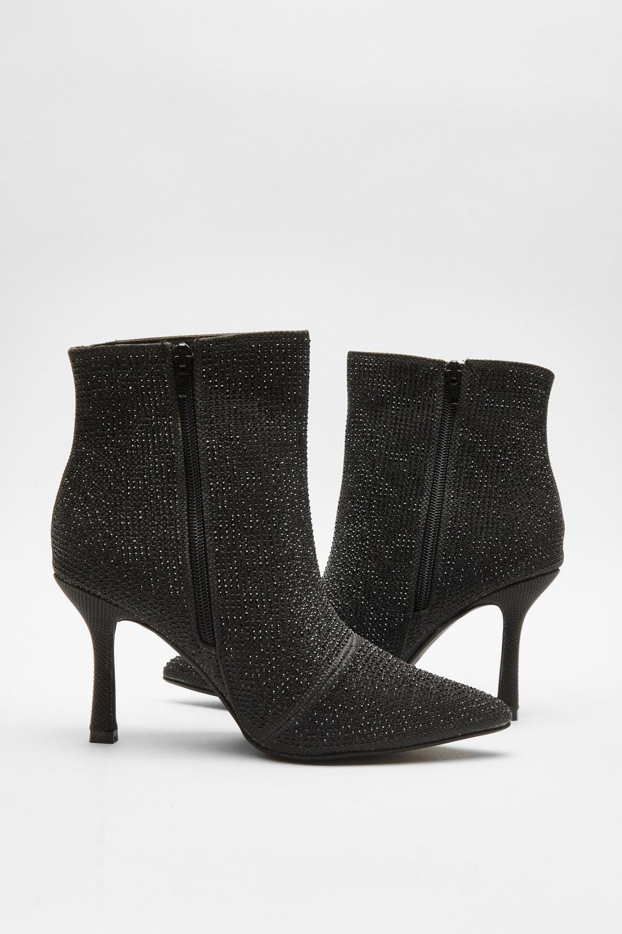 Diamante hot sale heel boots