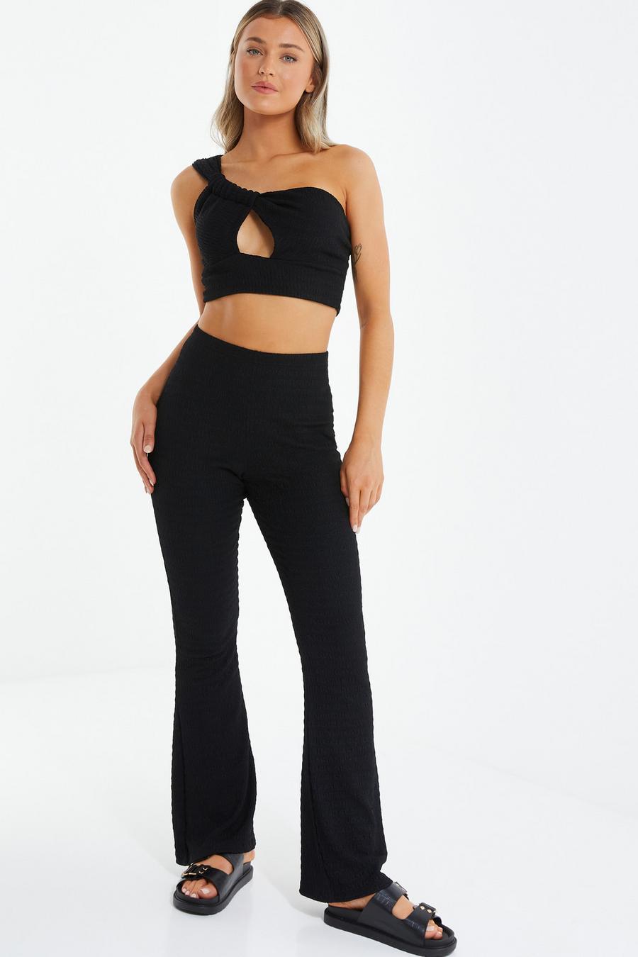 High waisted trousers hot sale with crop top