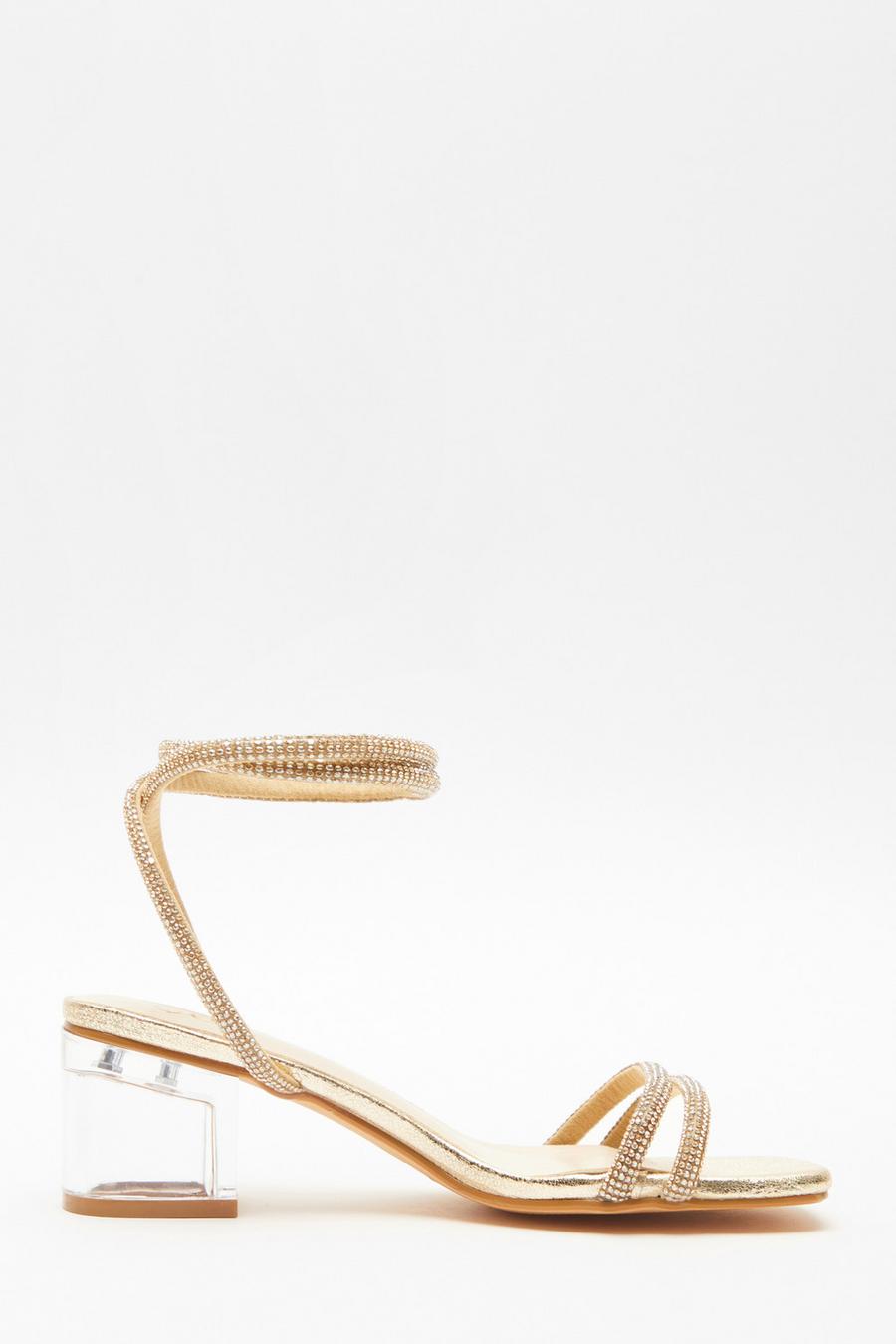 Low gold strappy on sale heels