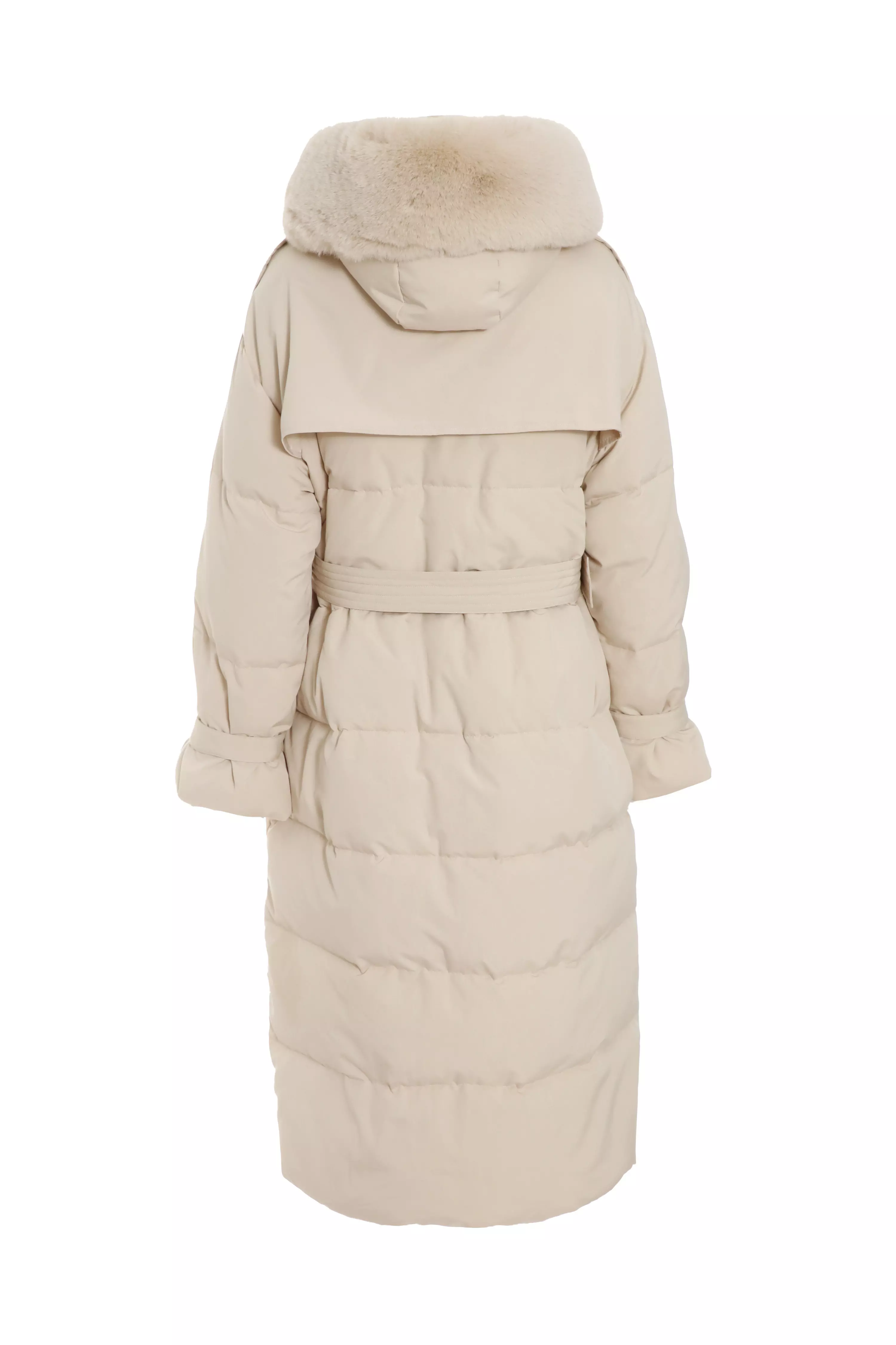 Stone Padded Long Line Jacket QUIZ Clothing