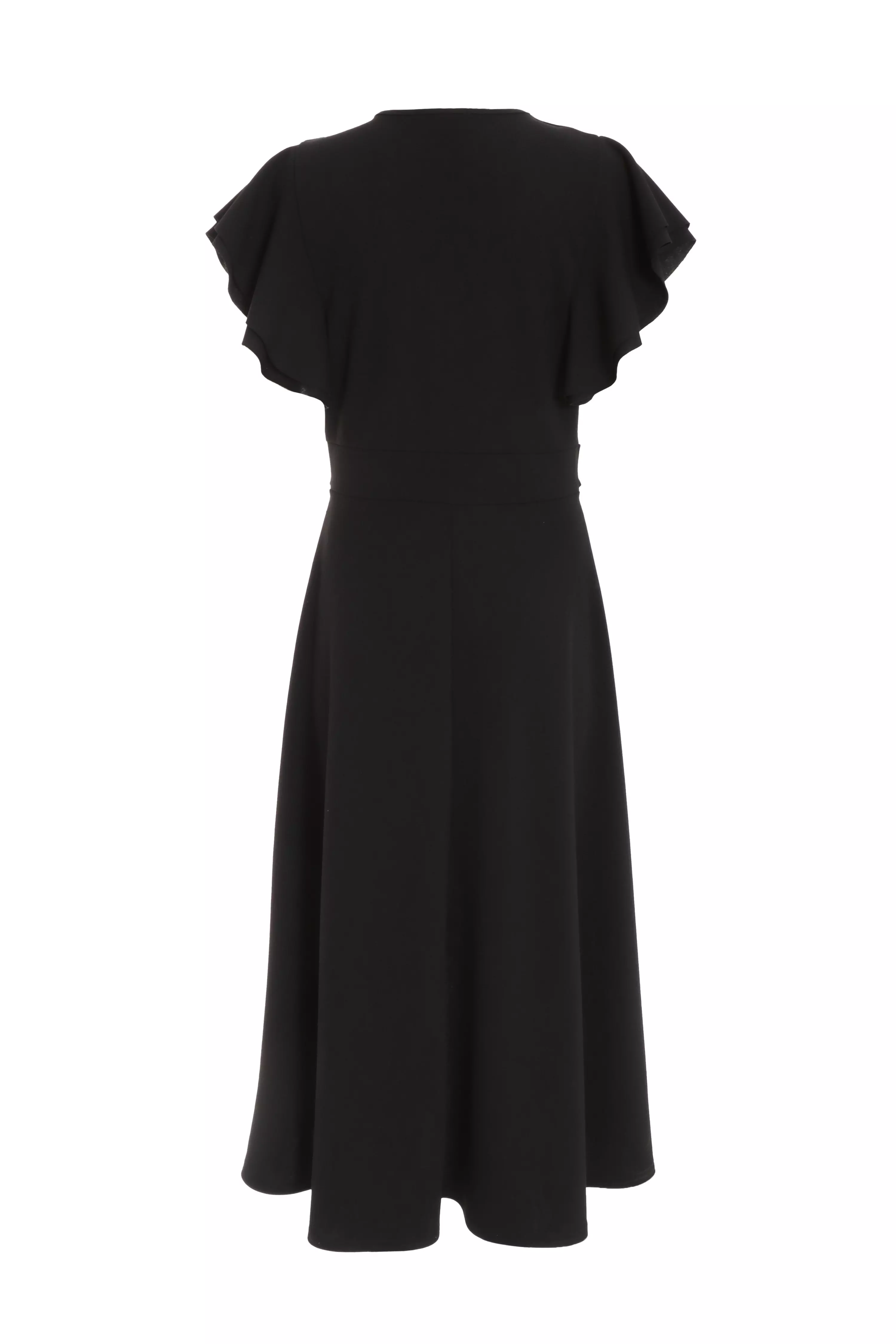Black Wrap Dip Hem Midi Dress - QUIZ Clothing