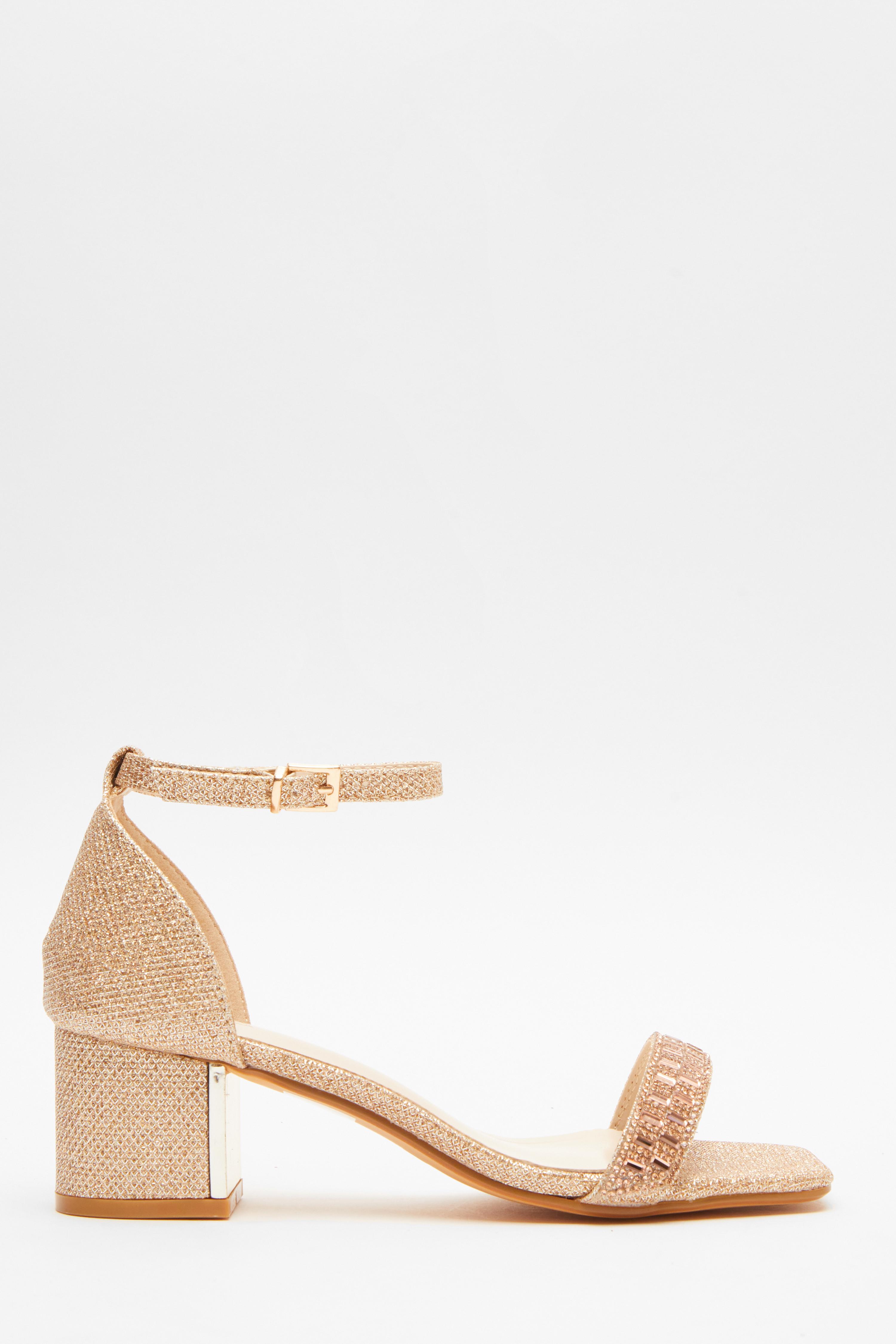 Rose gold outlet short block heels