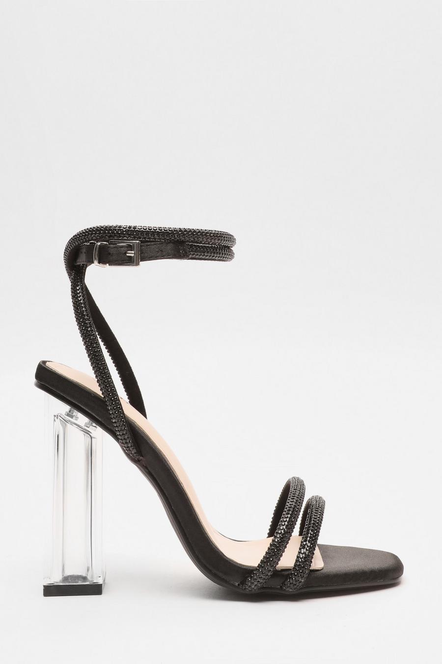 Clear and hot sale black sandals