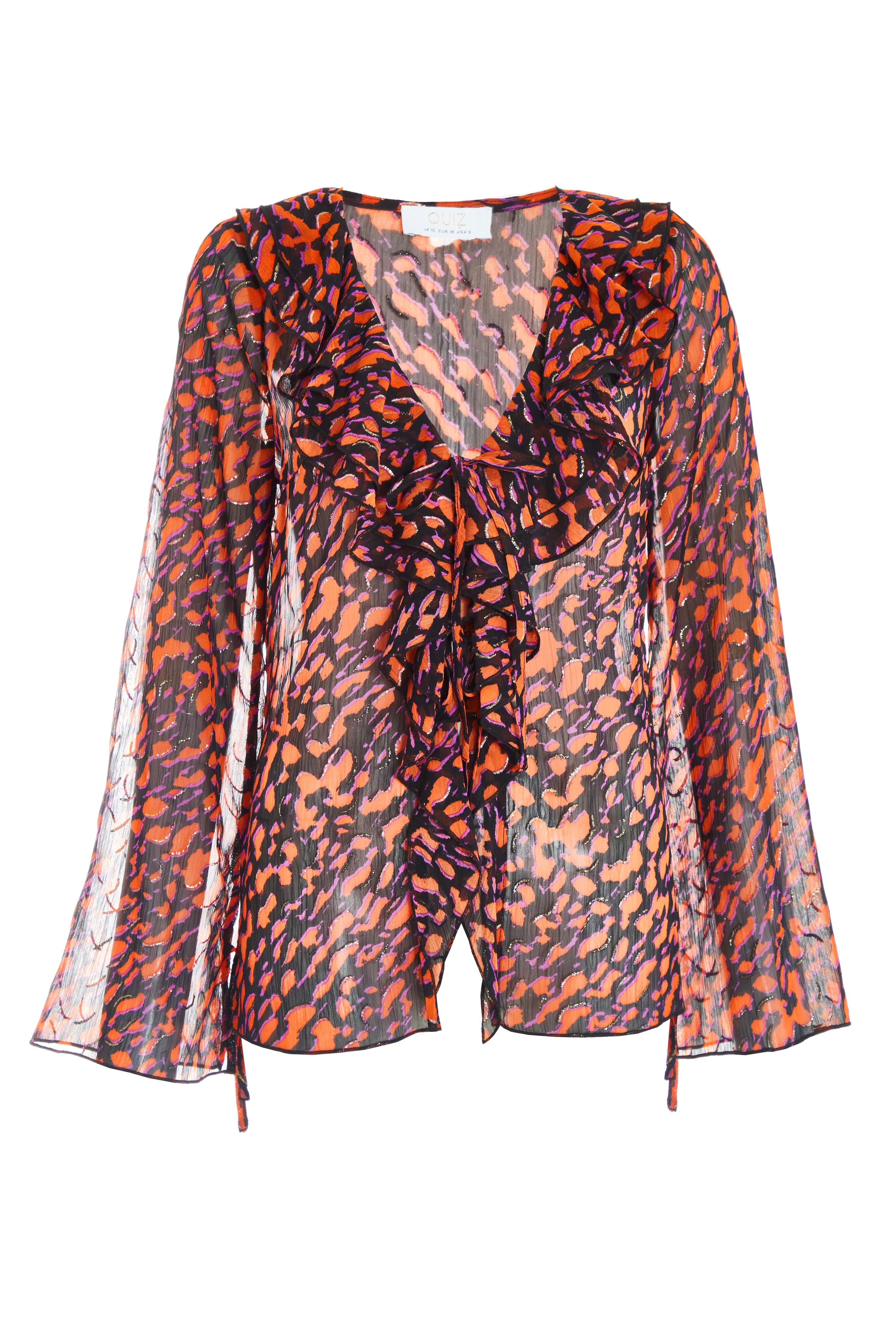 Quiz red best sale leopard print top