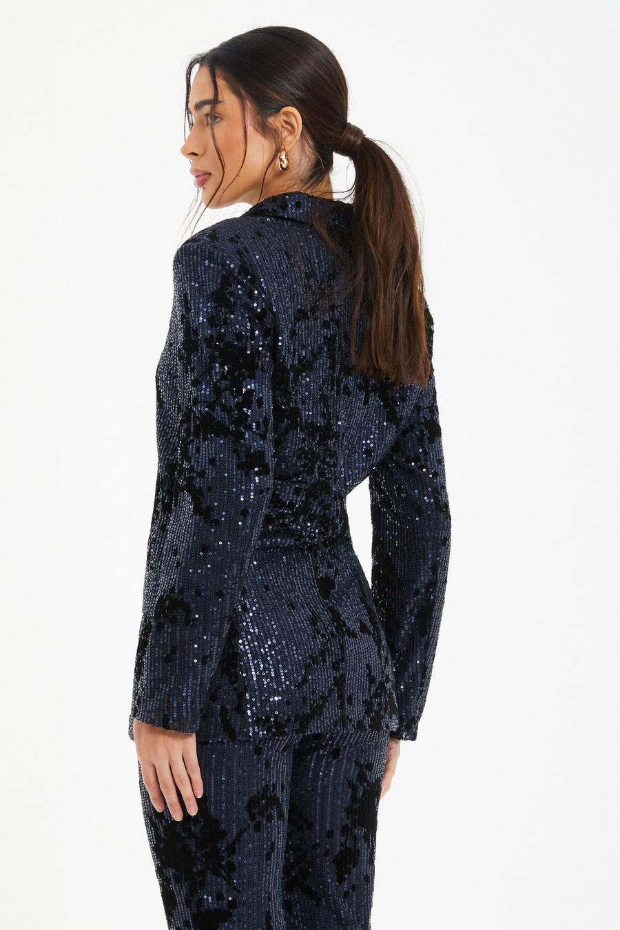 Something navy sequin on sale blazer