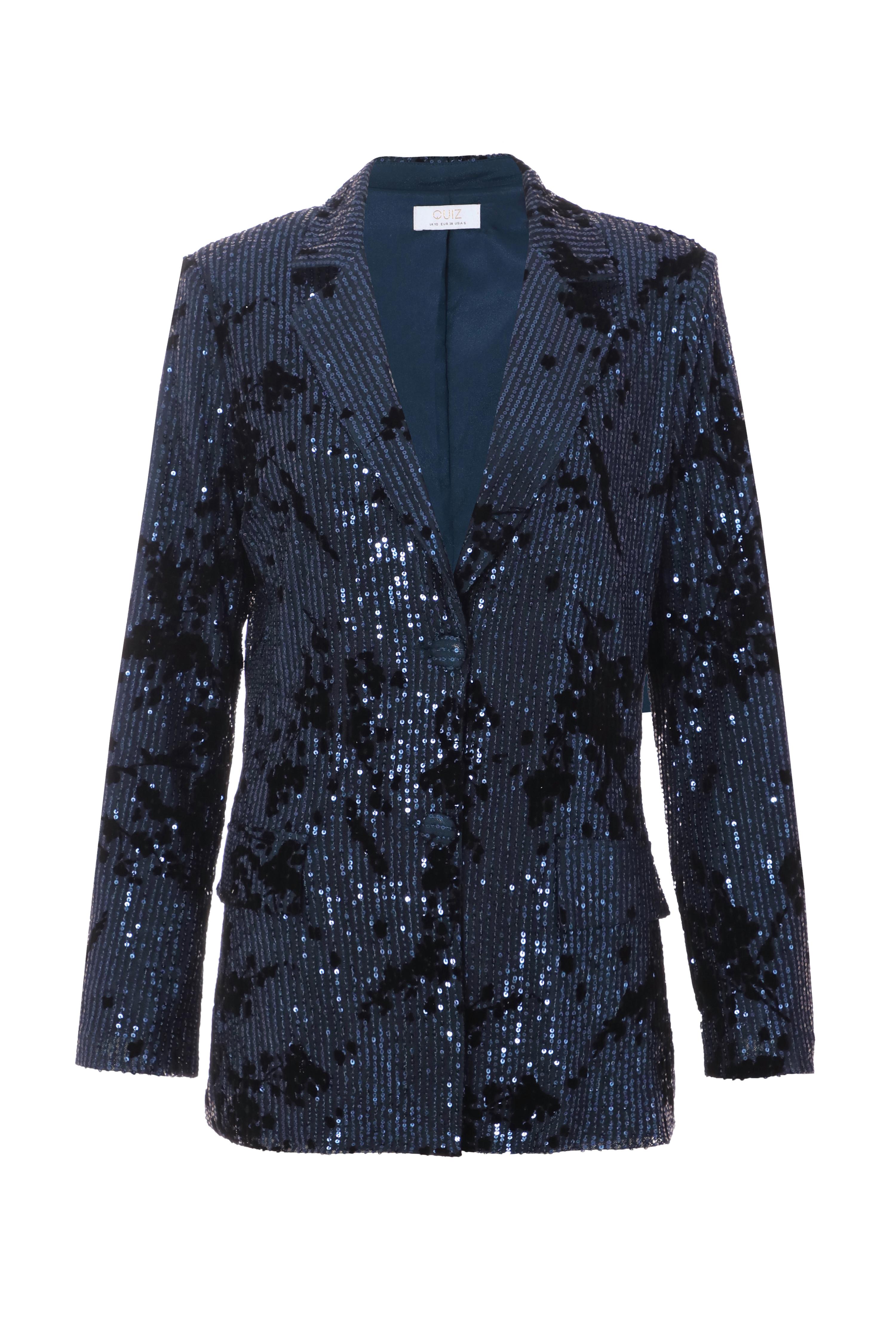 Something navy sale sequin blazer