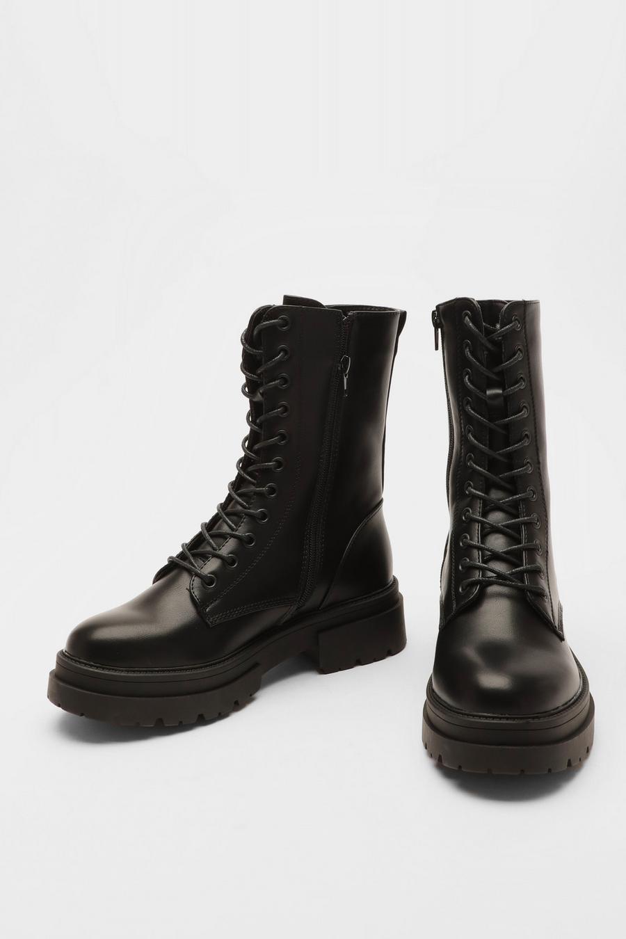 real leather lace up boots