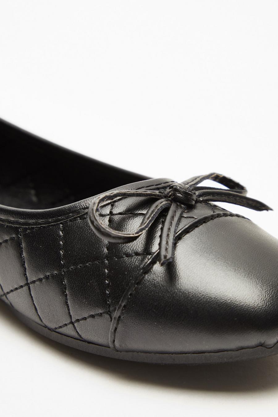 Black quilted ballet discount flats