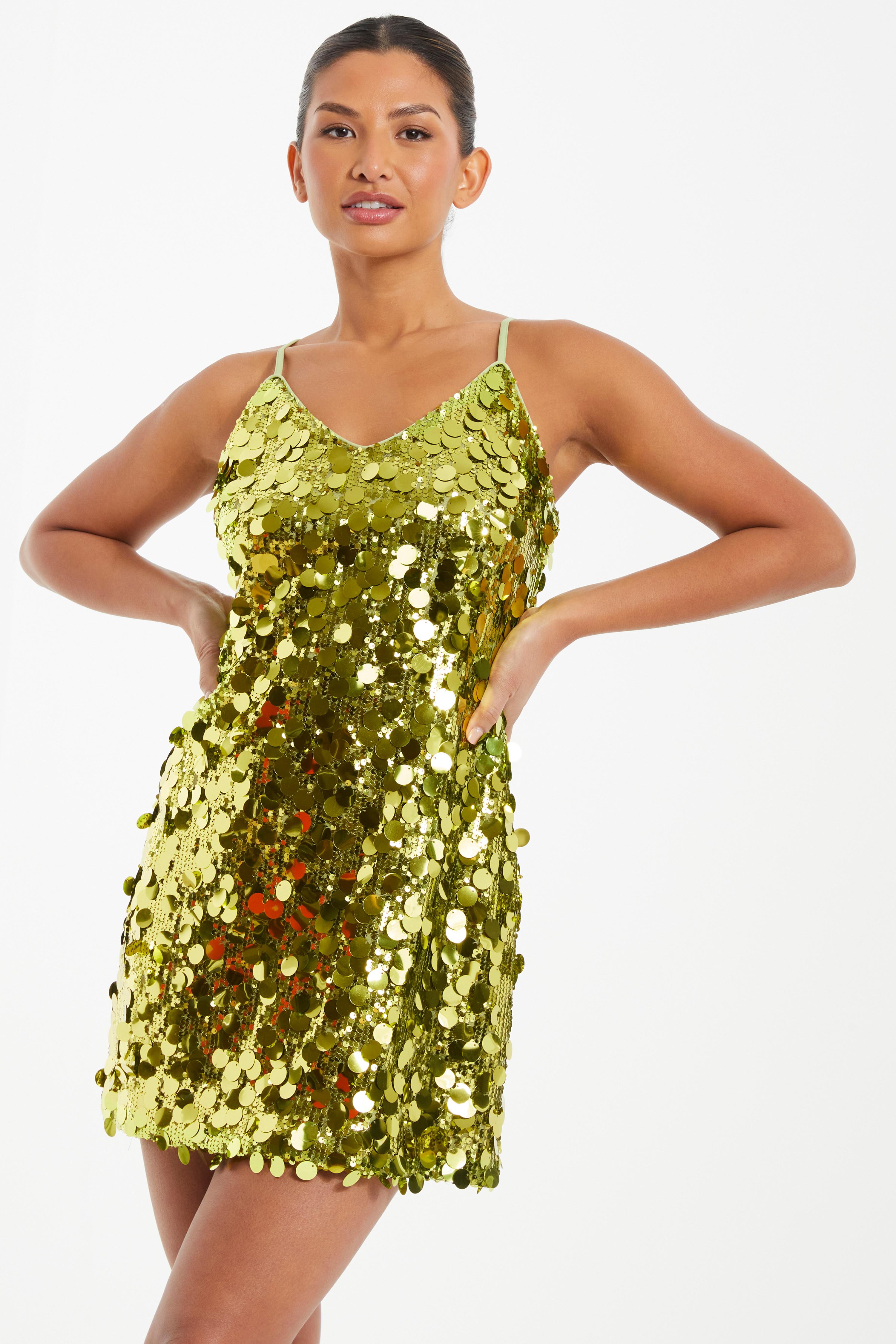 Lime green sparkly on sale dress