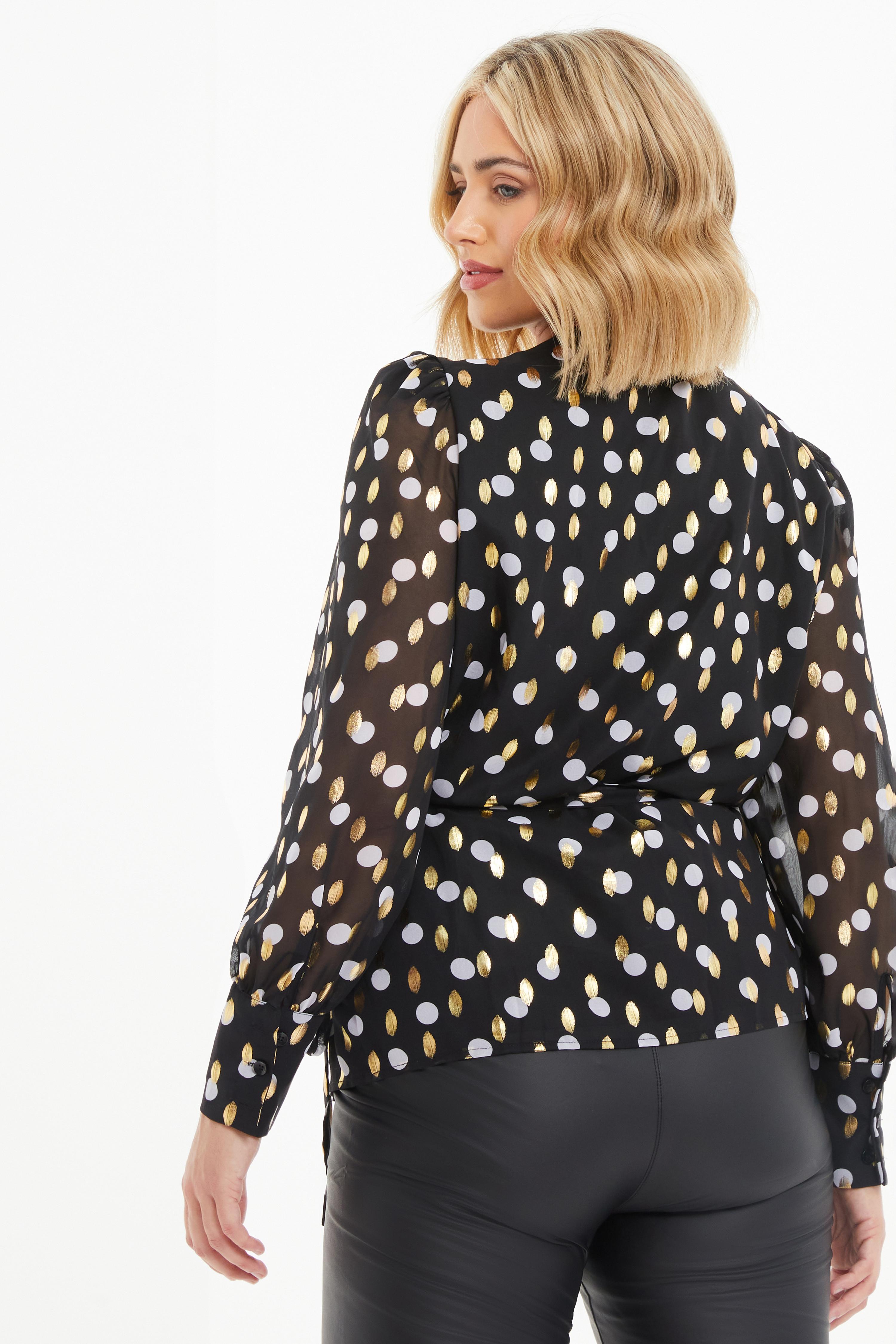 Polka dot wrap top online