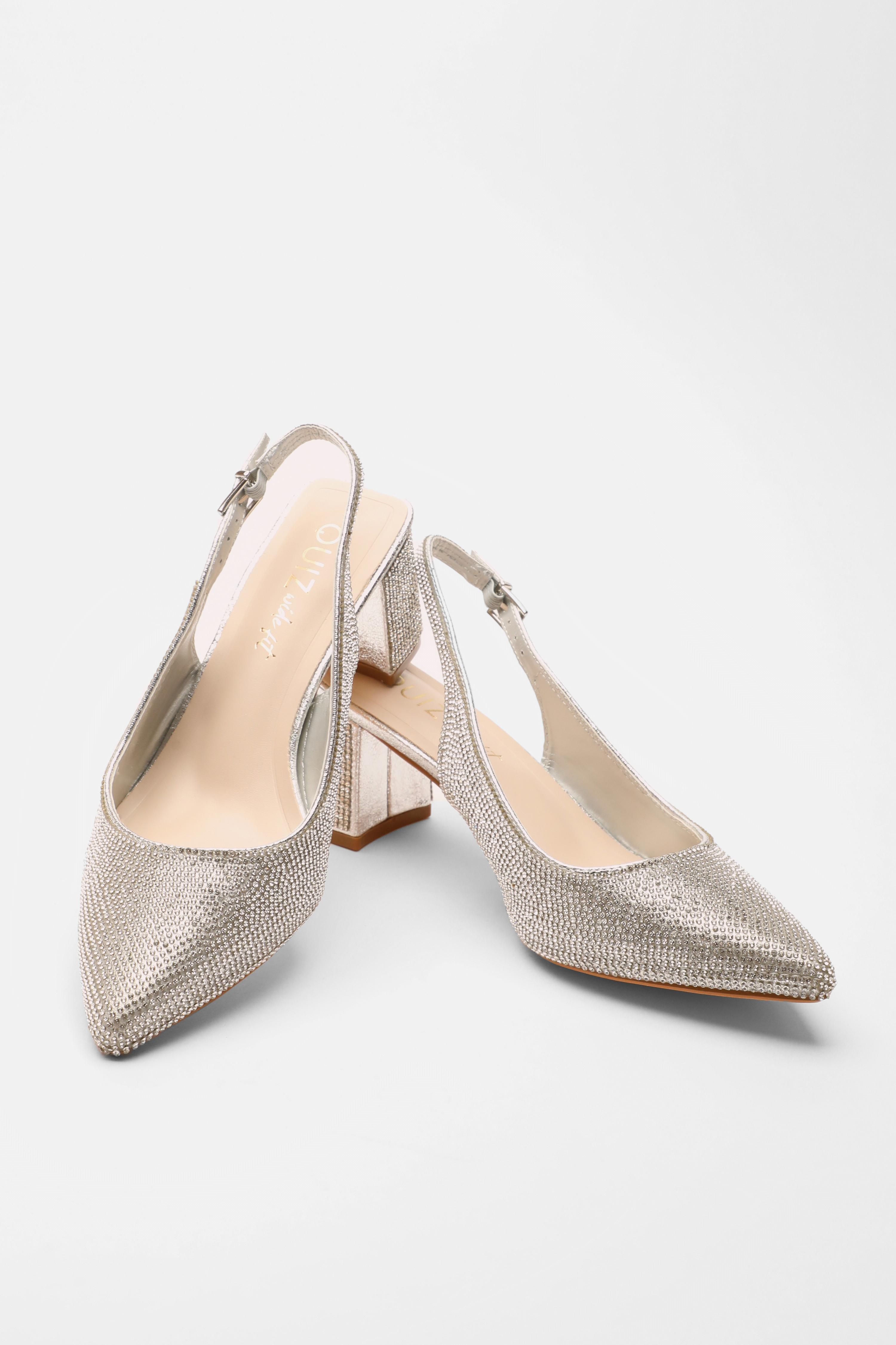 wide fit silver slingback shoes