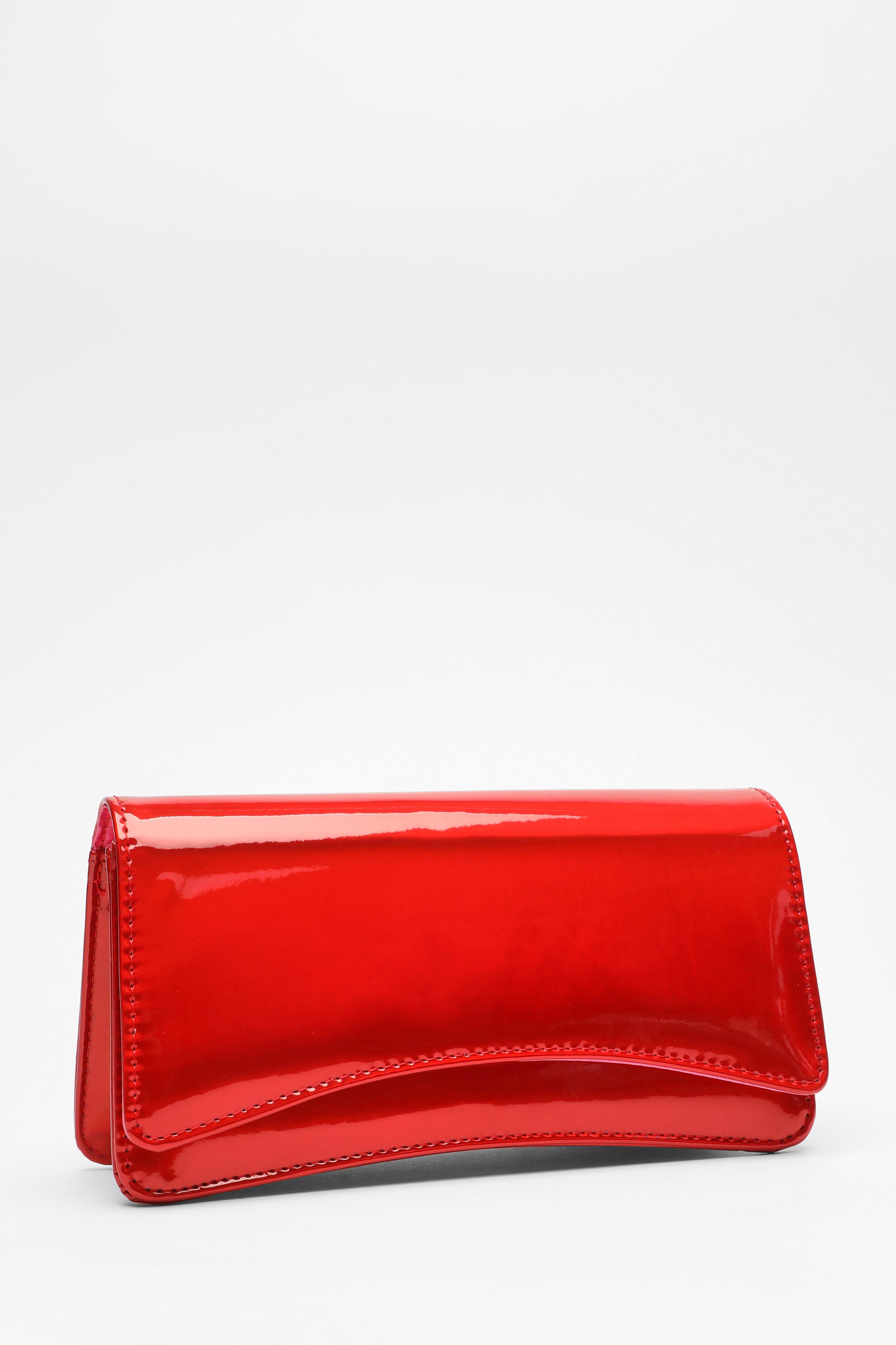 Red patent clutch bags hot sale uk