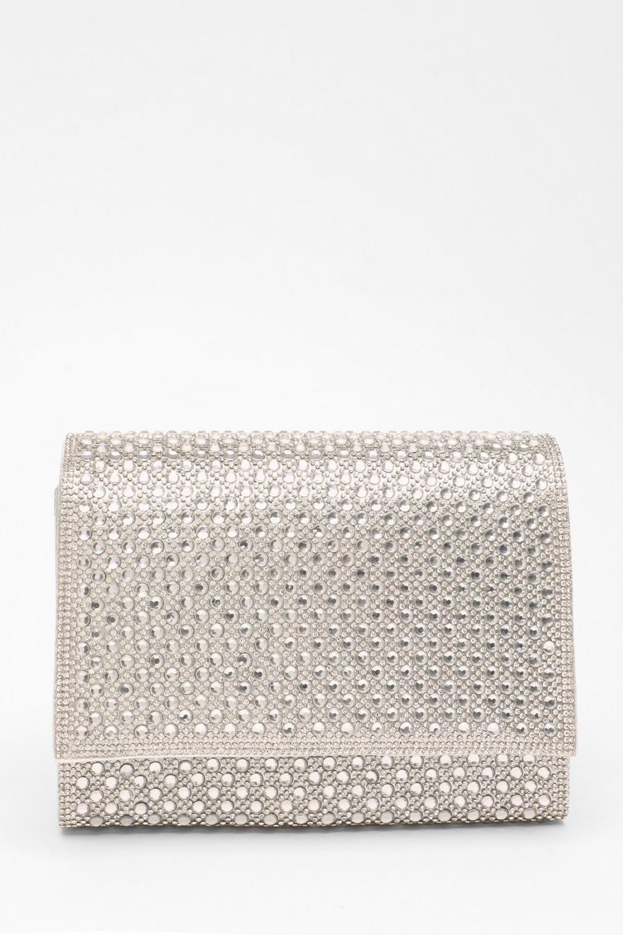 Silver 2024 embellished clutch