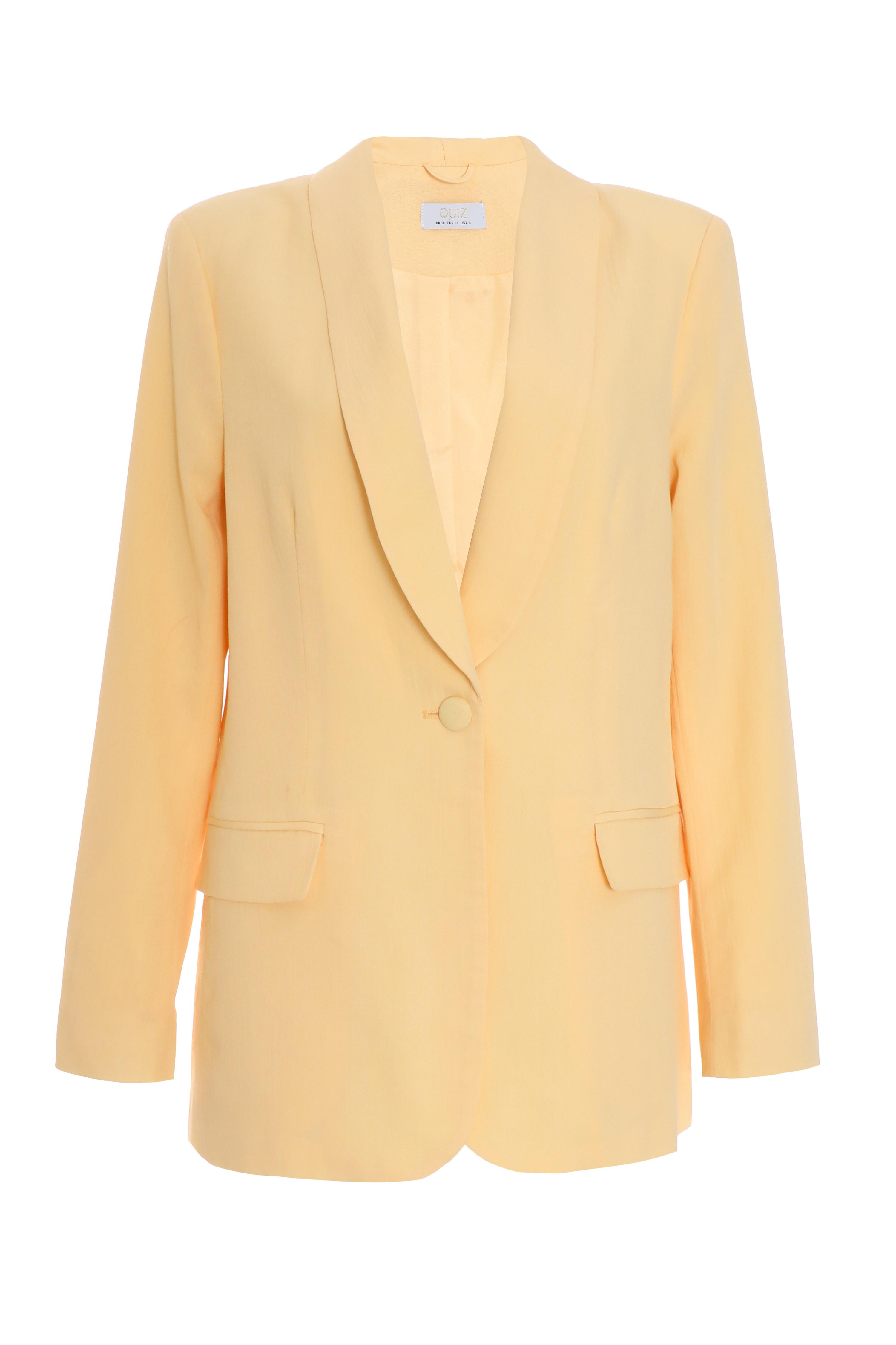 Yellow Linen Blazer QUIZ Clothing