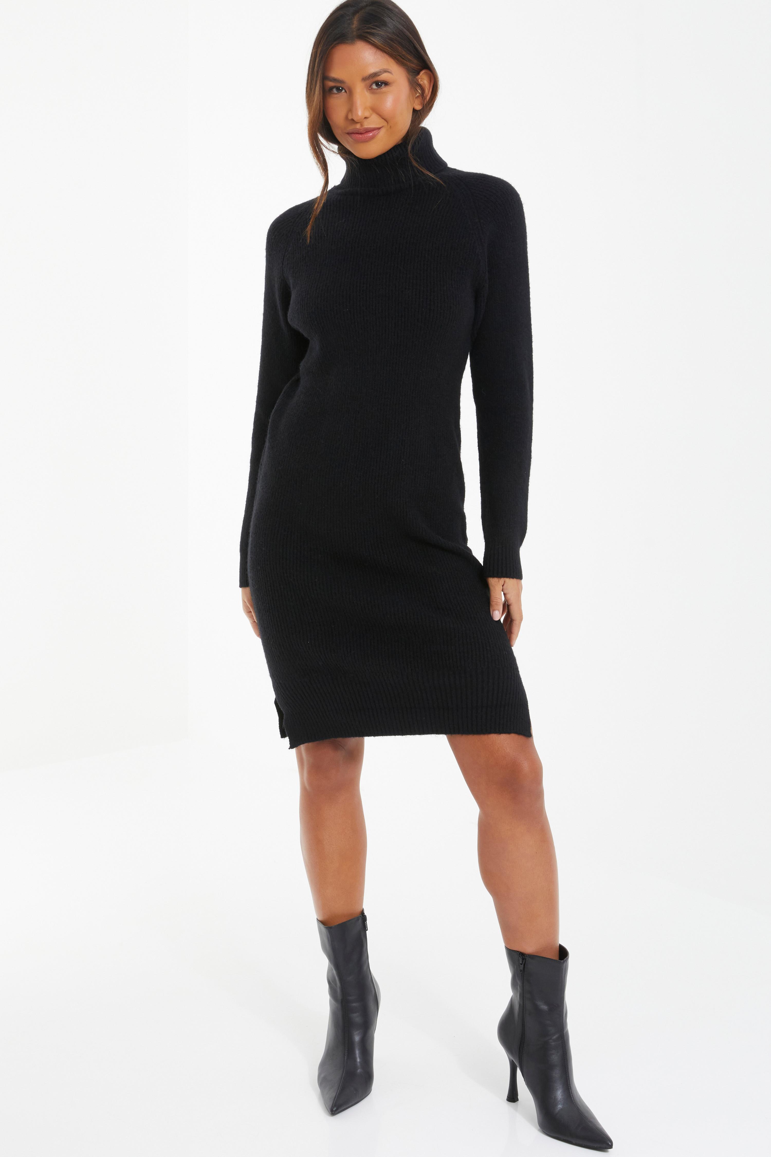 Black sweater clearance dress turtleneck