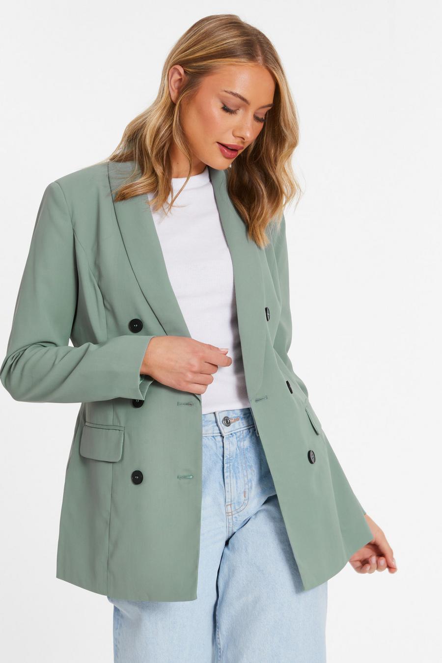 Khaki blazer hot sale womens uk