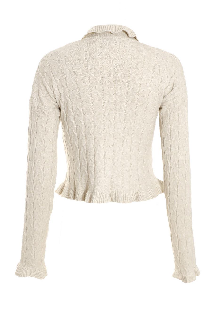 Stone Knit High Neck Frill Jumper - Quiz Clothing