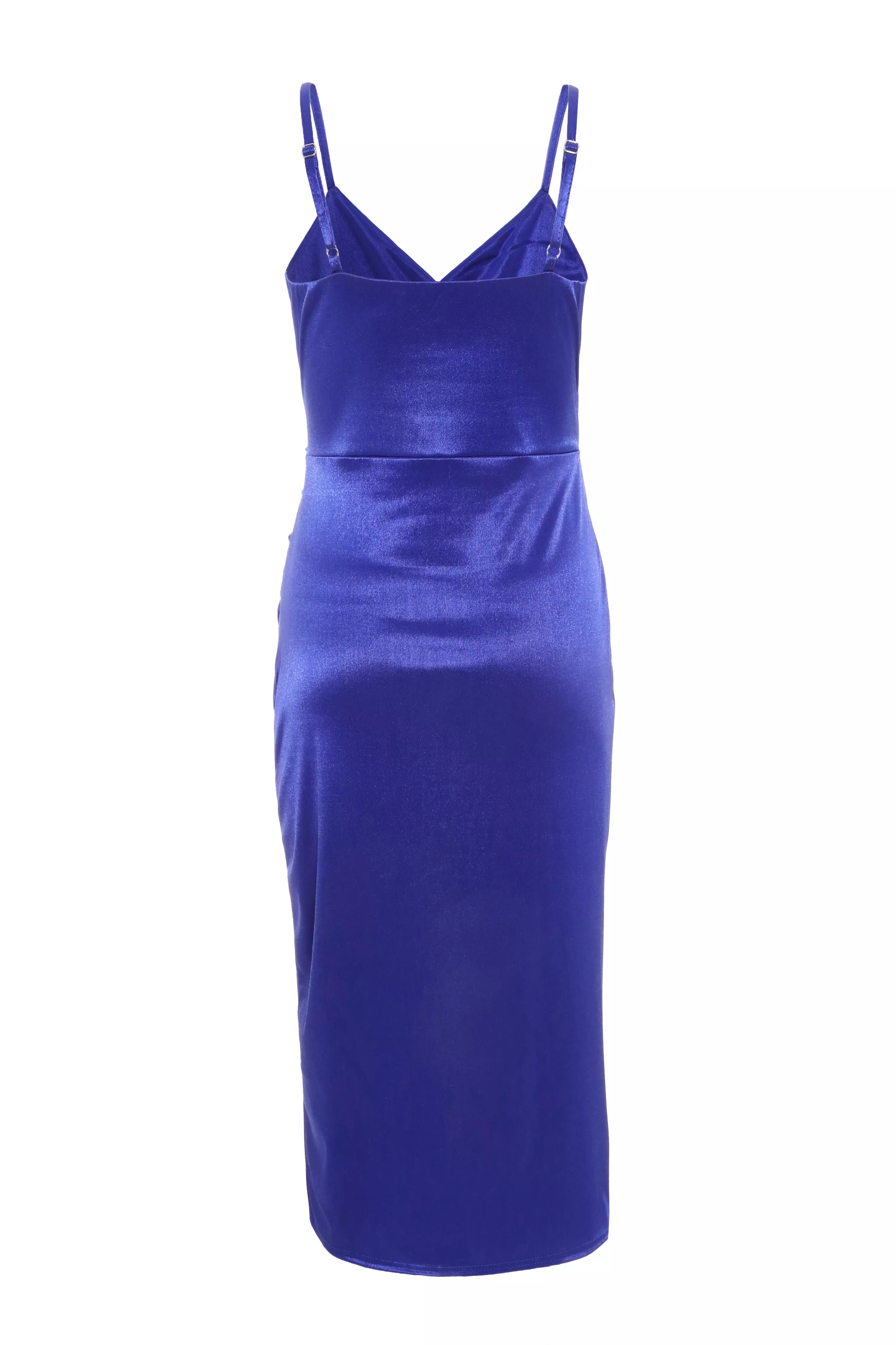 Royal Blue Split Hem Midi Dress - QUIZ Clothing