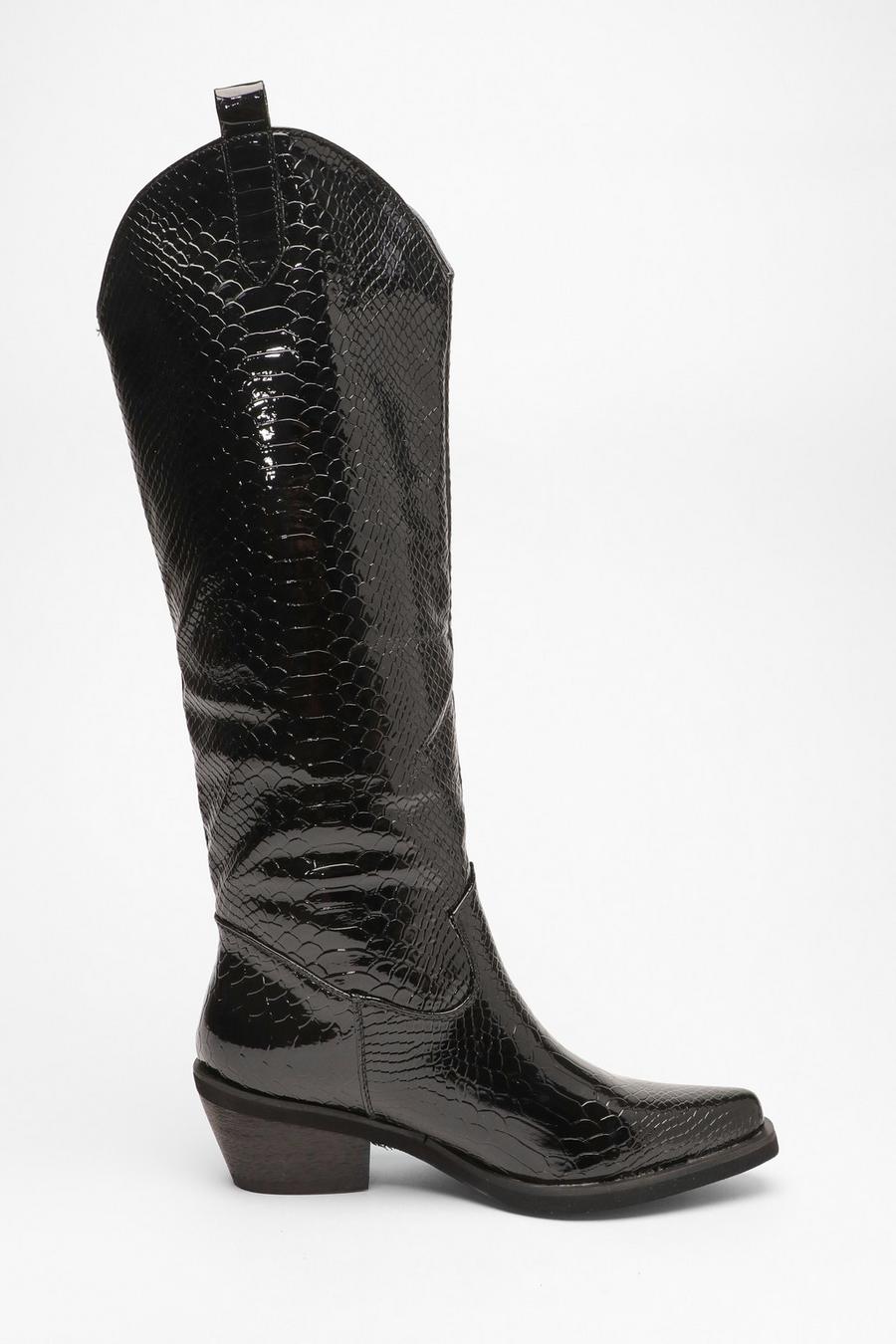 Snake skin sale black boots